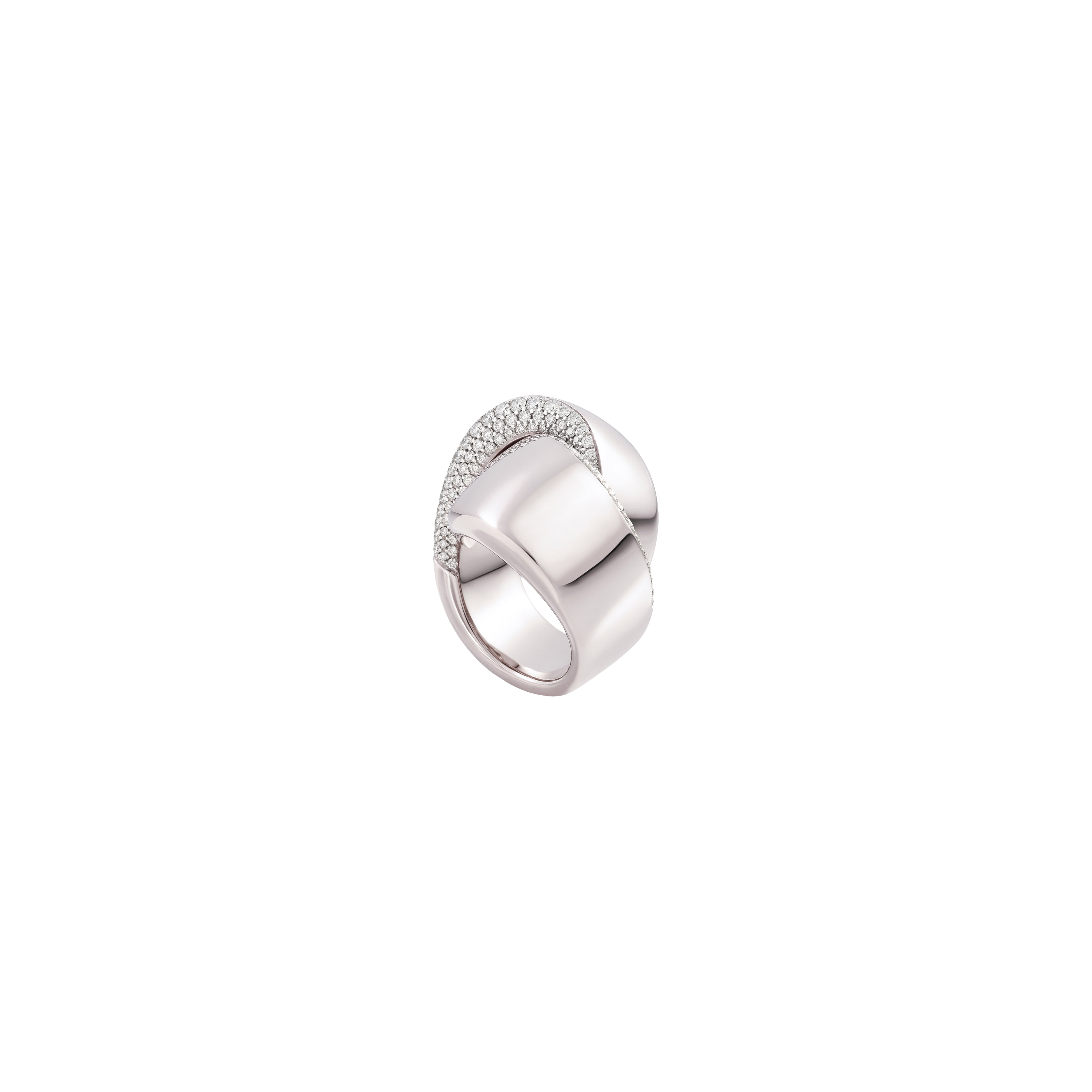 ANELLO ABBRACCIO IN ORO BIANCO 18K NON RODIATO E DIAMANTI - PG0511A366