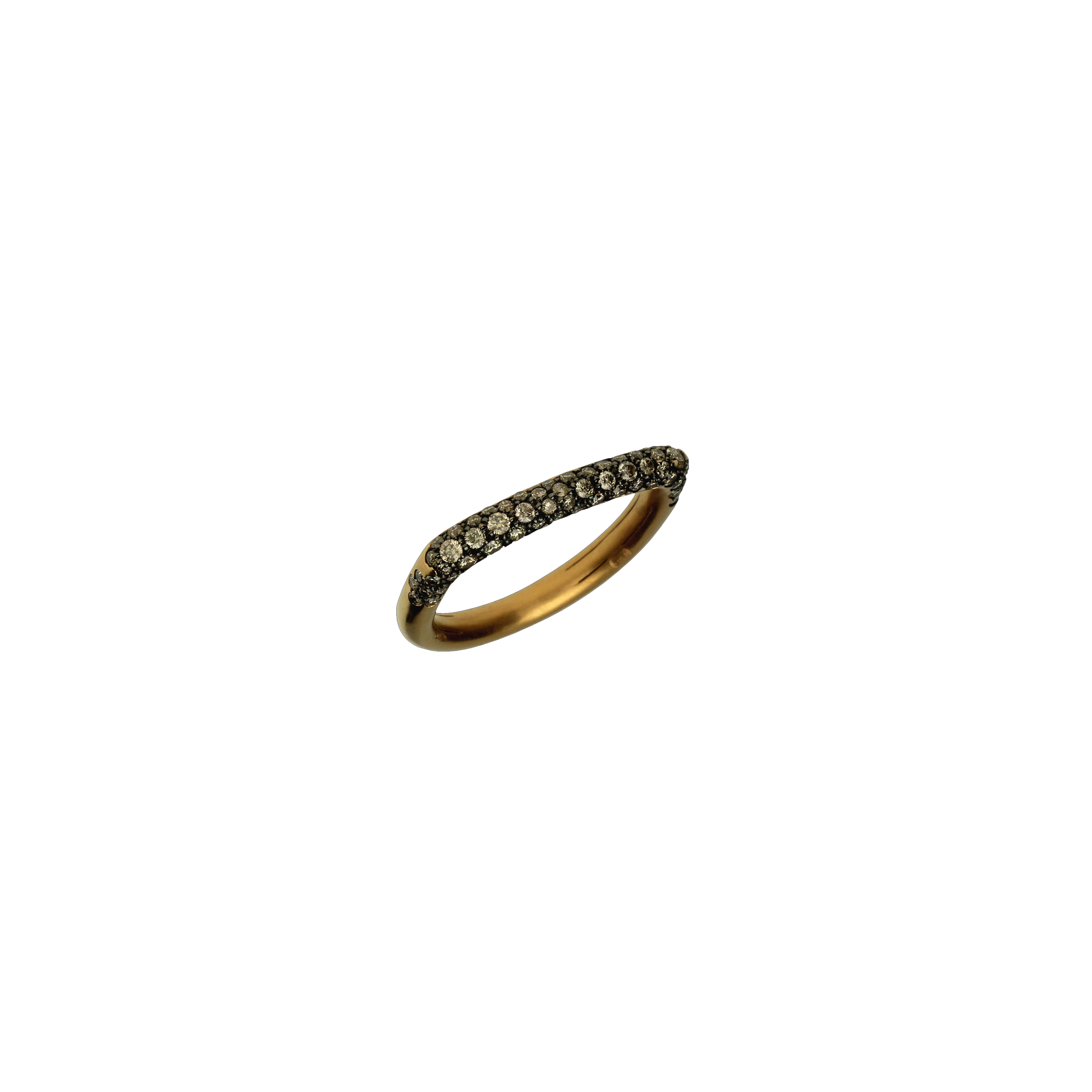 ANELLO IN ORO ROSA SATINATO E DIAMANTI BROWN - VR25208DBP