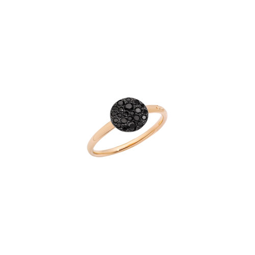 ANELLO SABBIA - ANELLO IN ORO ROSA CON PAVE’ IN ORO ROSA BRUNITO E BRILLANTI BLACK (CT 0,24) - A.B407/O7/BB - PAB4070O7000DBK00