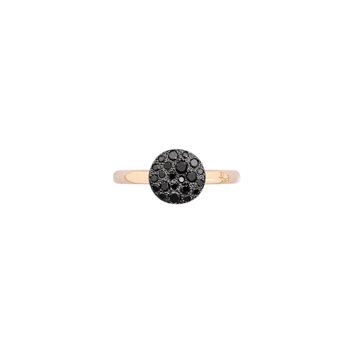 ANELLO SABBIA - ANELLO IN ORO ROSA CON PAVE’ IN ORO ROSA BRUNITO E BRILLANTI BLACK (CT 0,24) - A.B407/O7/BB - PAB4070O7000DBK00