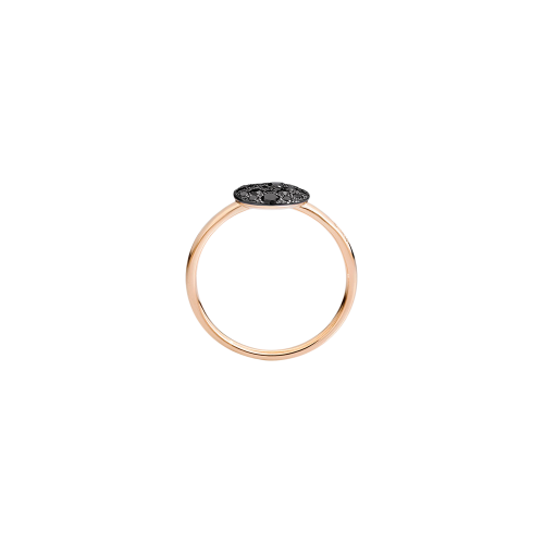 ANELLO SABBIA - ANELLO IN ORO ROSA CON PAVE’ IN ORO ROSA BRUNITO E BRILLANTI BLACK (CT 0,24) - A.B407/O7/BB