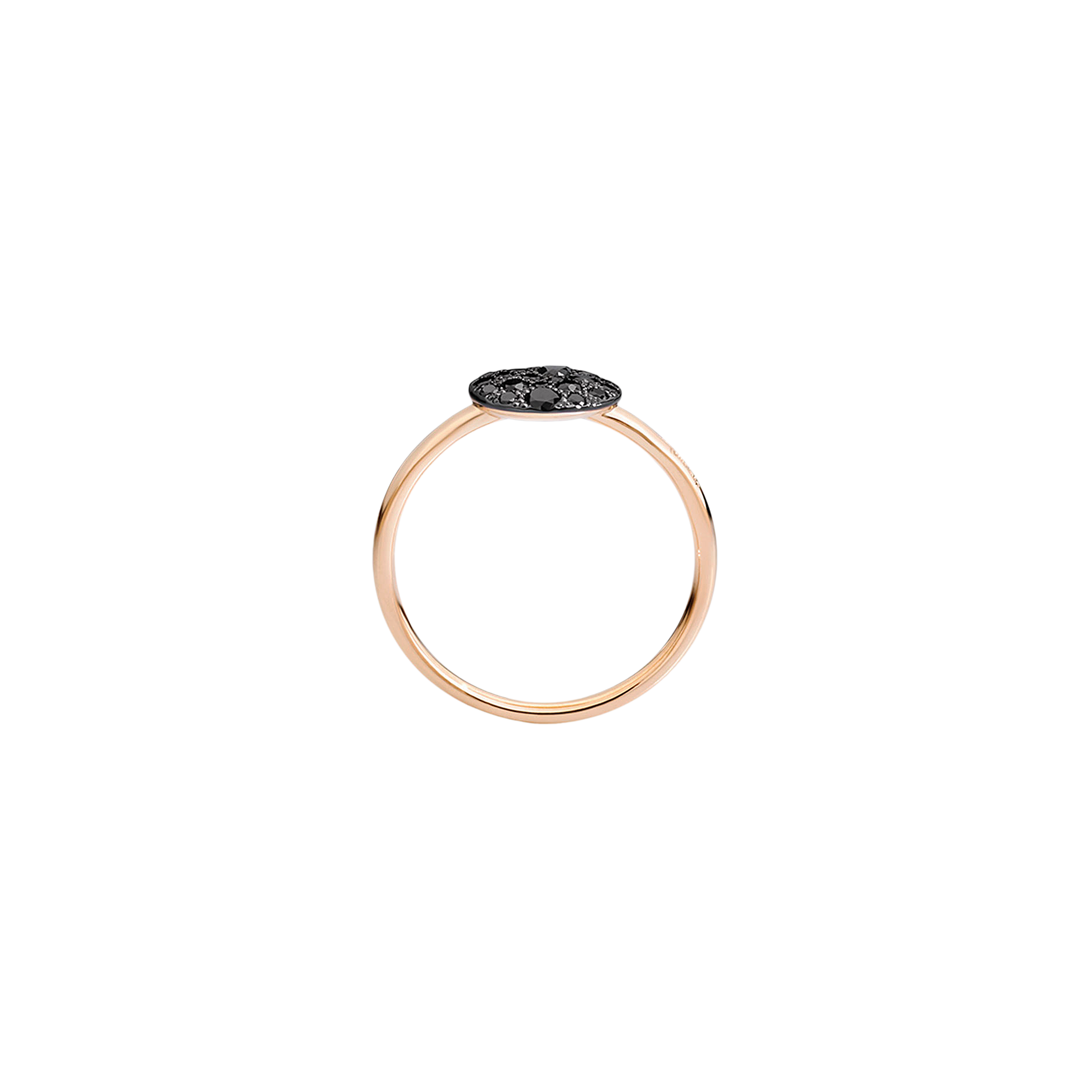 ANELLO SABBIA - ANELLO IN ORO ROSA CON PAVE’ IN ORO ROSA BRUNITO E BRILLANTI BLACK (CT 0,24) - A.B407/O7/BB