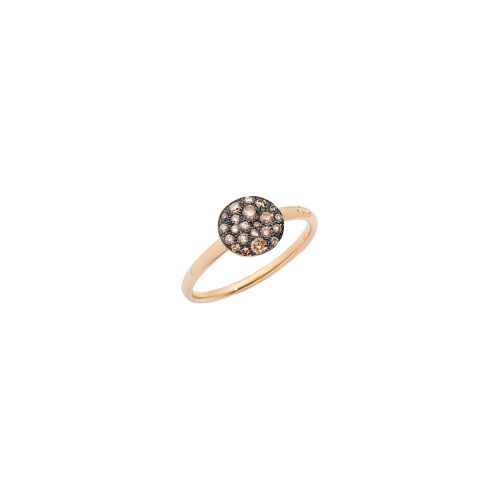 ANELLO SABBIA - ANELLO IN ORO ROSA CON PAVE’ IN ORO ROSA E BRILLANTI BROWN (CT 0,24) - A.B407/O7/BR