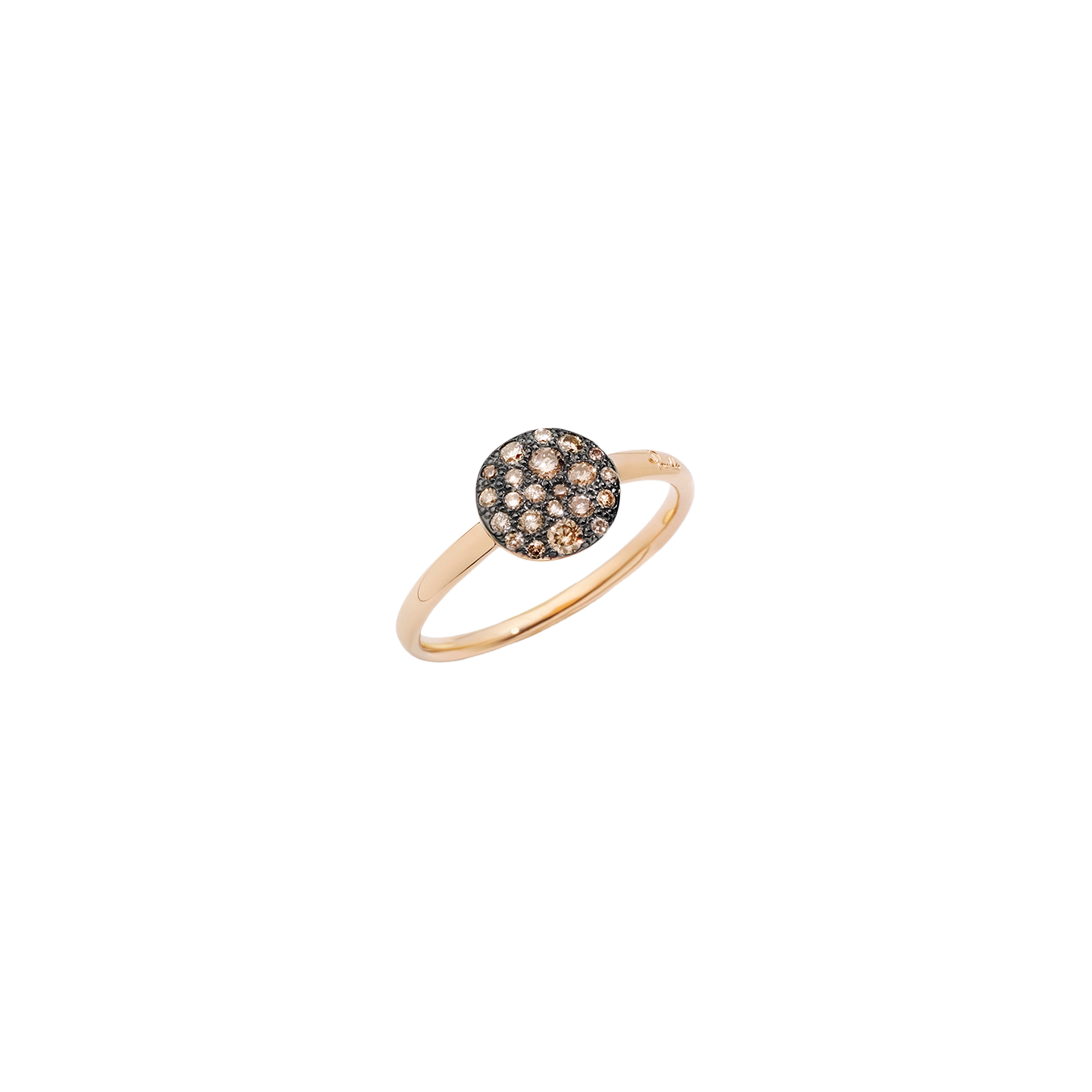 ANELLO SABBIA - ANELLO IN ORO ROSA CON PAVE’ IN ORO ROSA E BRILLANTI BROWN (CT 0,24) - A.B407/O7/BR