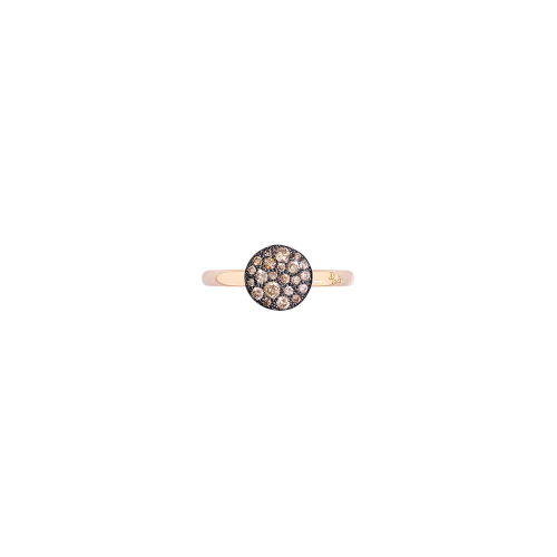 ANELLO SABBIA - ANELLO IN ORO ROSA CON PAVE’ IN ORO ROSA E BRILLANTI BROWN (CT 0,24) - A.B407/O7/BR