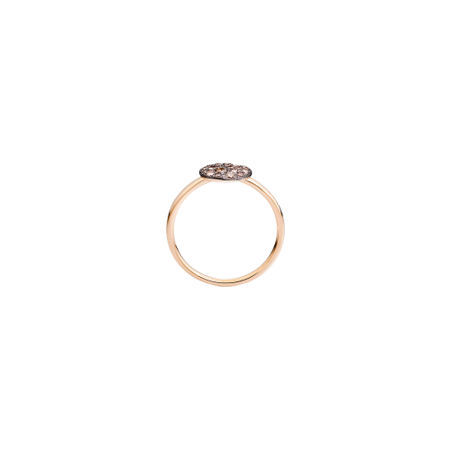 ANELLO SABBIA - ANELLO IN ORO ROSA CON PAVE’ IN ORO ROSA E BRILLANTI BROWN (CT 0,24) - A.B407/O7/BR