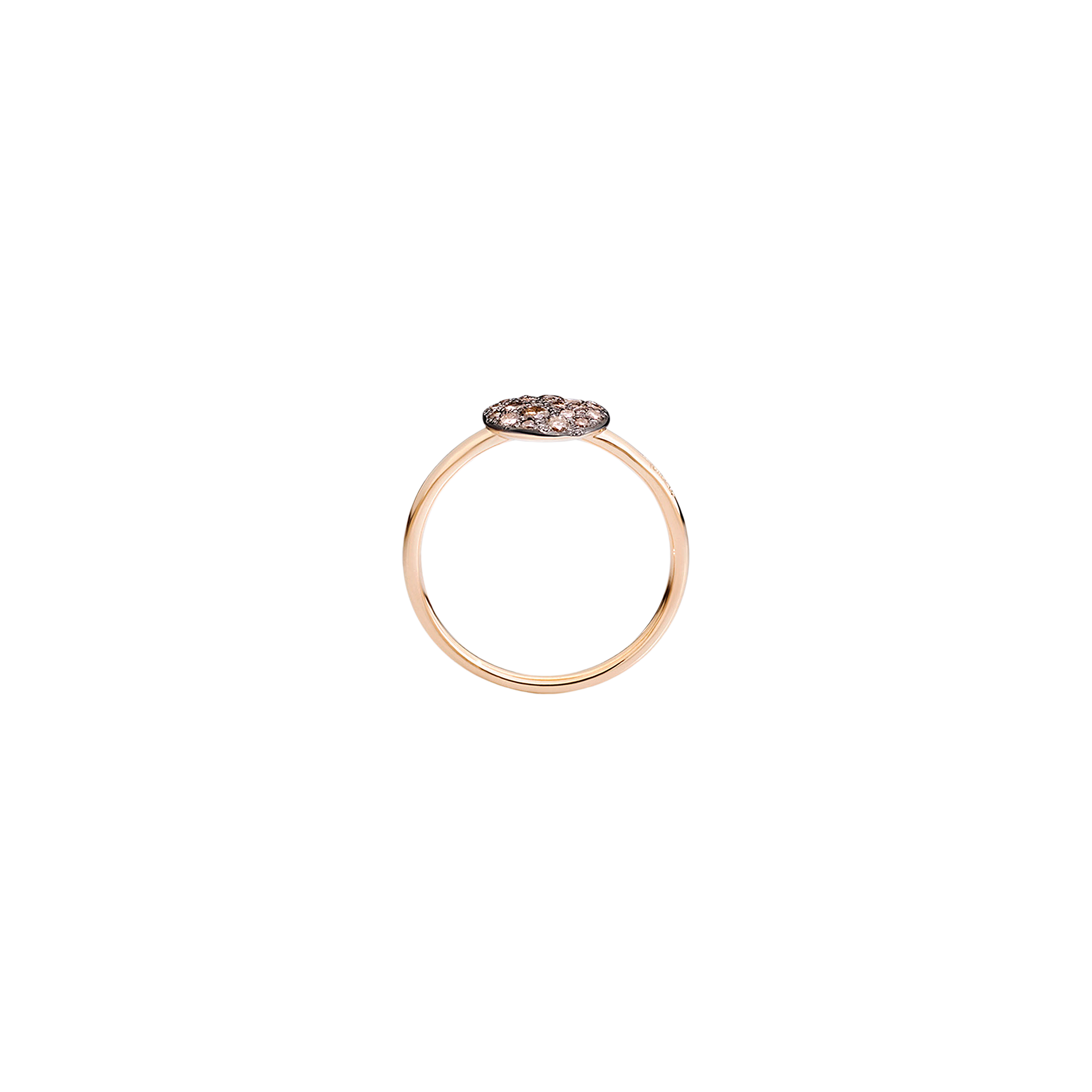 ANELLO SABBIA - ANELLO IN ORO ROSA CON PAVE’ IN ORO ROSA E BRILLANTI BROWN (CT 0,24) - A.B407/O7/BR