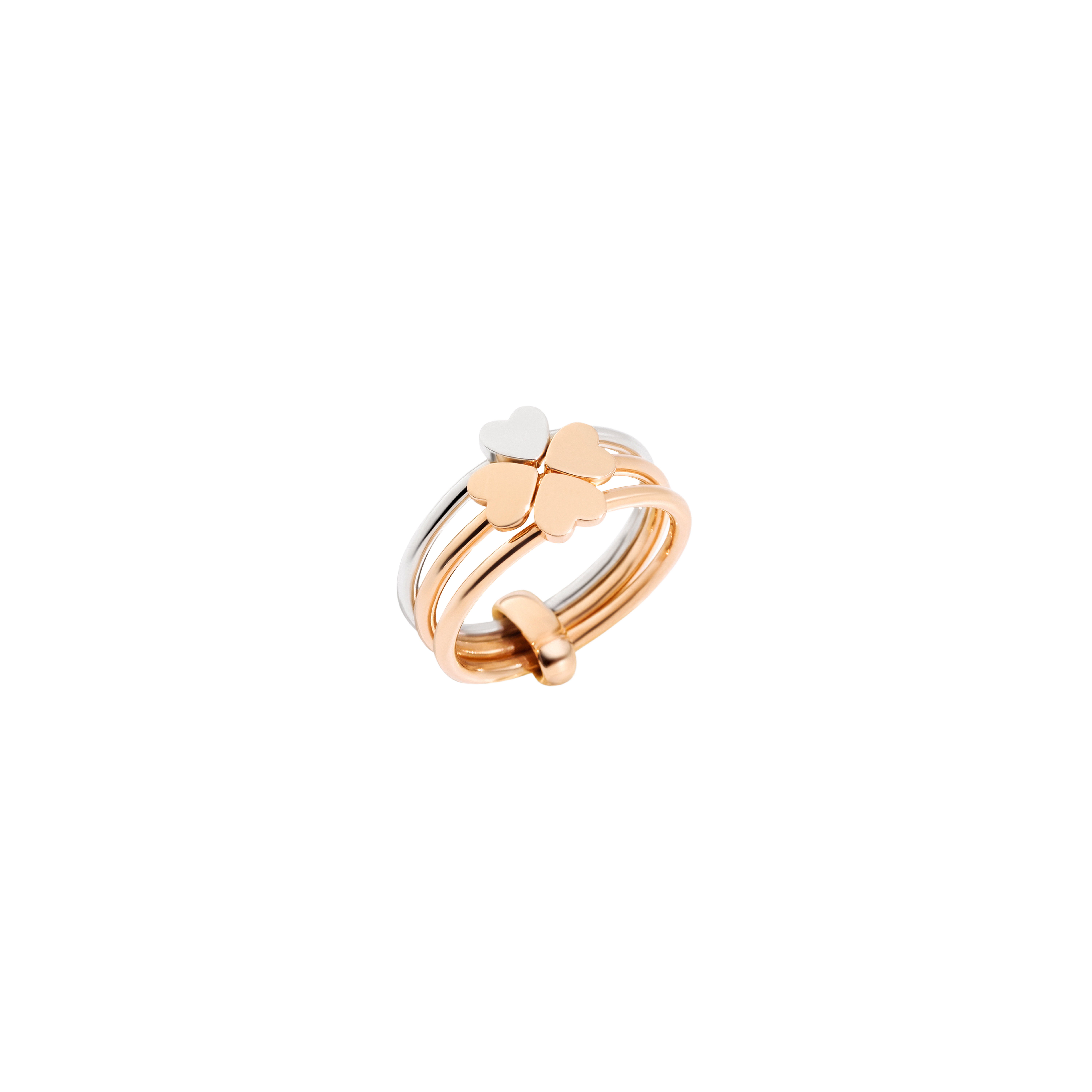 DODO GOOD LUCK - ANELLO LUCKY IN LOVE IN ORO ROSA E ARGENTO - AD12C/9/A - DAB6000FOURL0009A