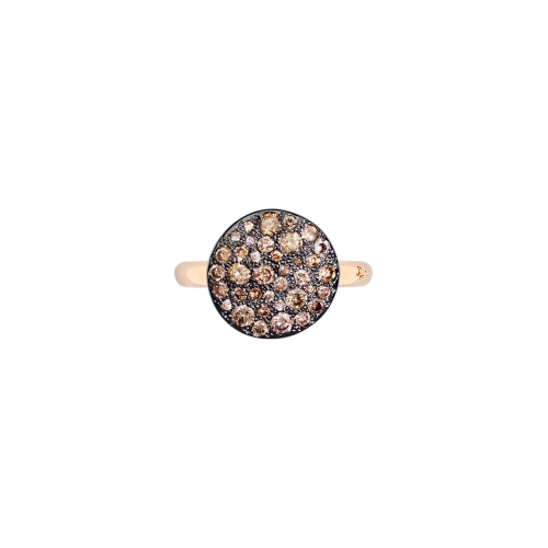 ANELLO IN ORO ROSA CON PAVE’ IN ORO ROSA BRUNITO E CON BRILLANTI BROWN - PAB2040O7000DBR00