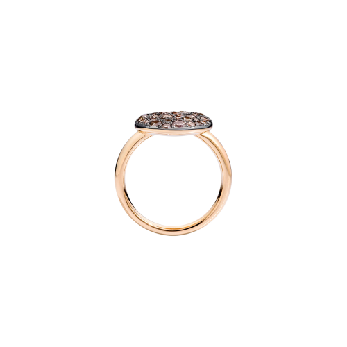 ANELLO IN ORO ROSA CON PAVE’ IN ORO ROSA BRUNITO E CON BRILLANTI BROWN - PAB2040O7000DBR00