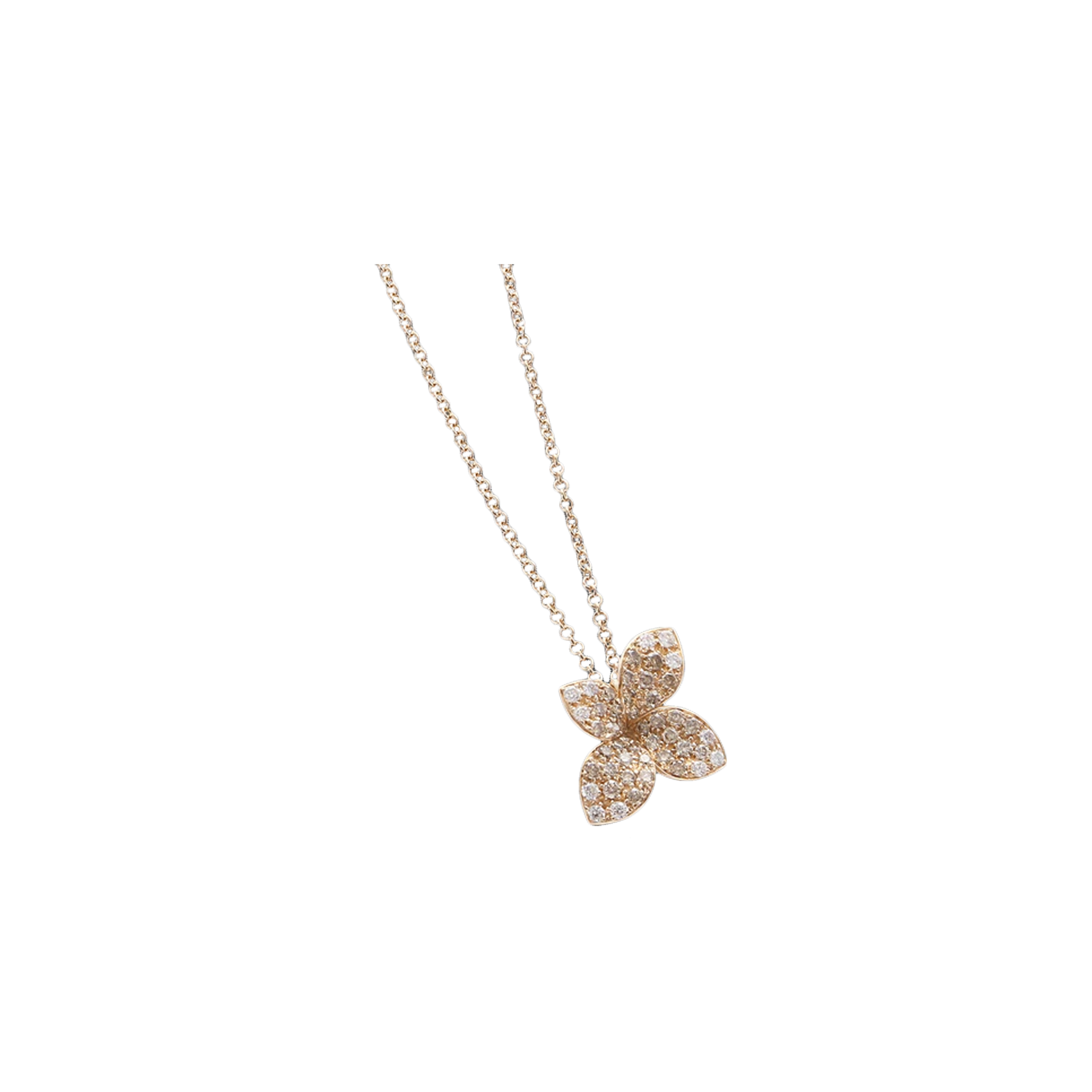 COLLANA GIARDINI SEGRETI IN ORO ROSA CON DIAMANTI BIANCHI E DIAMANTI CHAMPAGNE - 15367 - 15367R