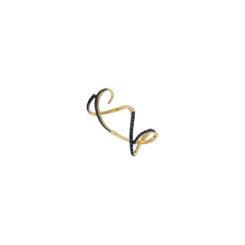 Magic Snake - Anello in oro rosa 18 carati  e diamanti neri taglio brillante