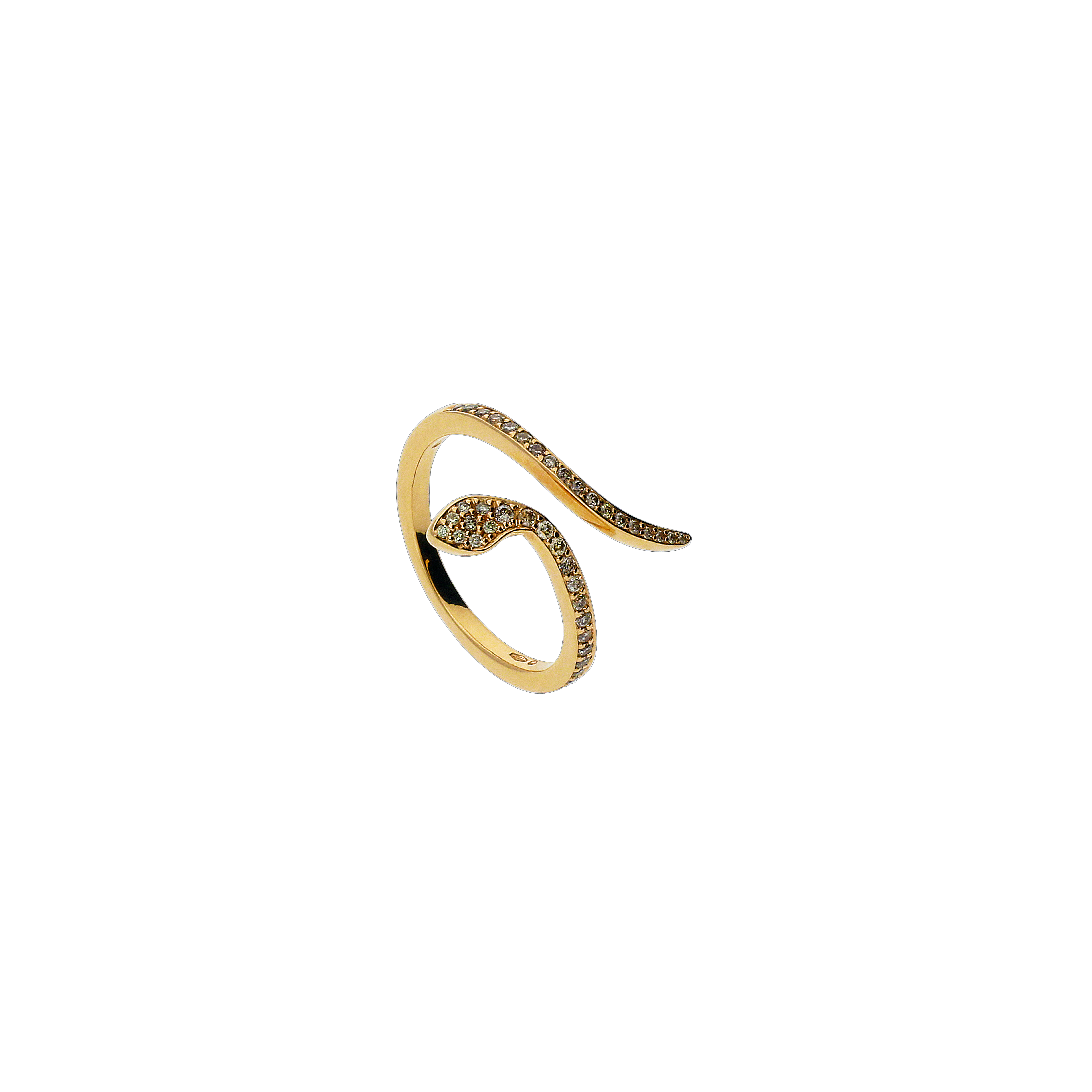 SERPENTE - ANELLO IN ORO ROSA E DIAMANTI BROWN - VR24738DBP