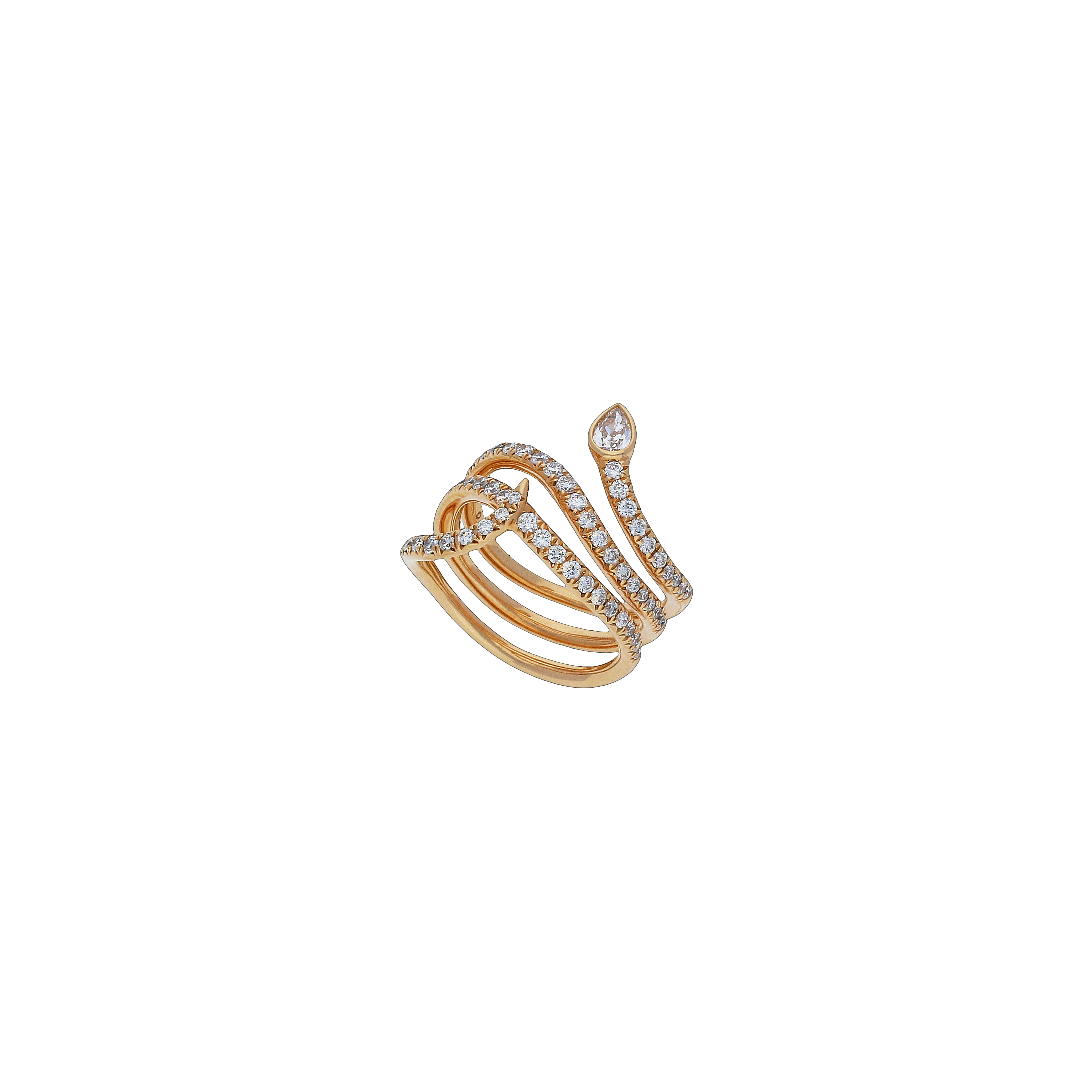 ANELLO SERPENTE IN ORO ROSA E DIAMANTI - VR25061DP