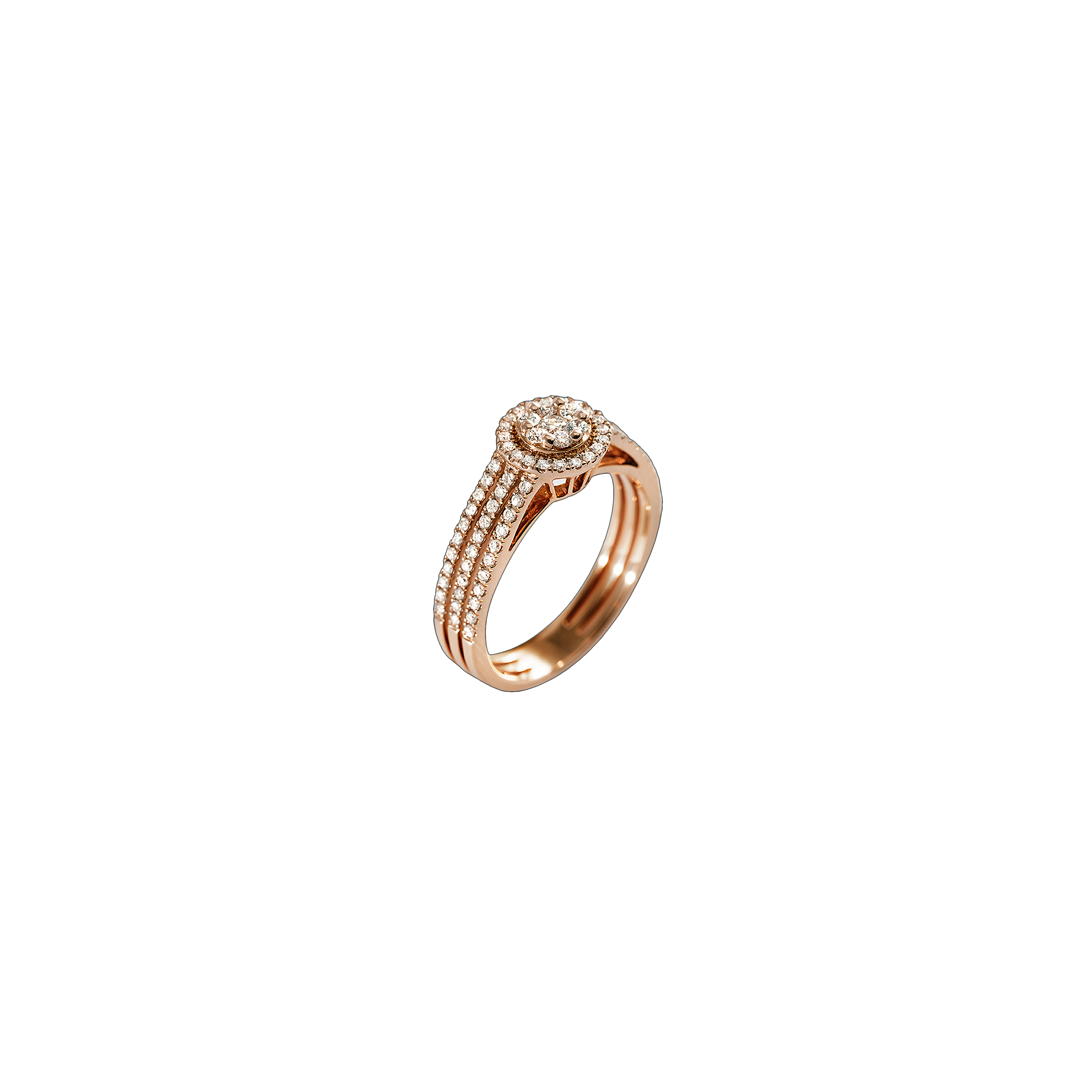 ANELLO ORO ROSA E DIAMANTI - VR25393DP