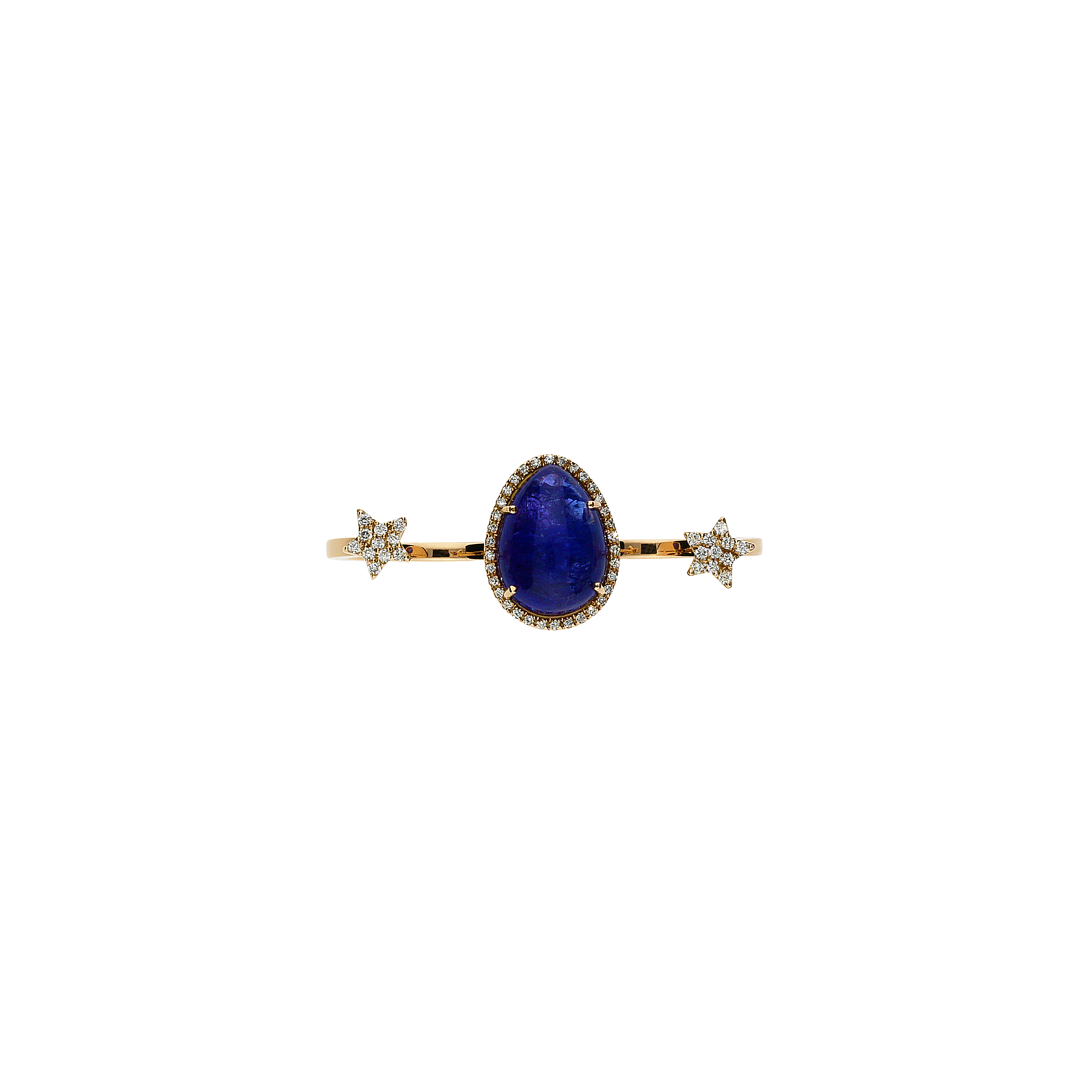 Anello in oro rosa 18 carati,diamanti bianchi e tanzanite naturale - ANP132/8