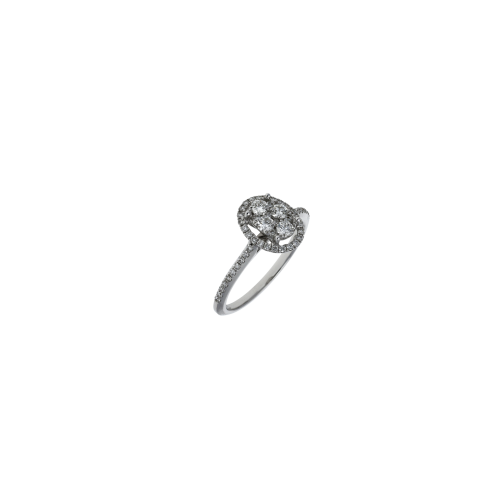 Anello in oro bianco 18 carati e diamanti bianchi taglio brillante - MR92219DW