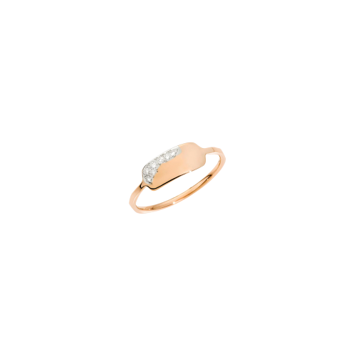 DODOTAGS - ANELLO PRECIOUS TAG - Anello in oro rosa 9 kt e diamanti bianchi - ADRET9/B/K