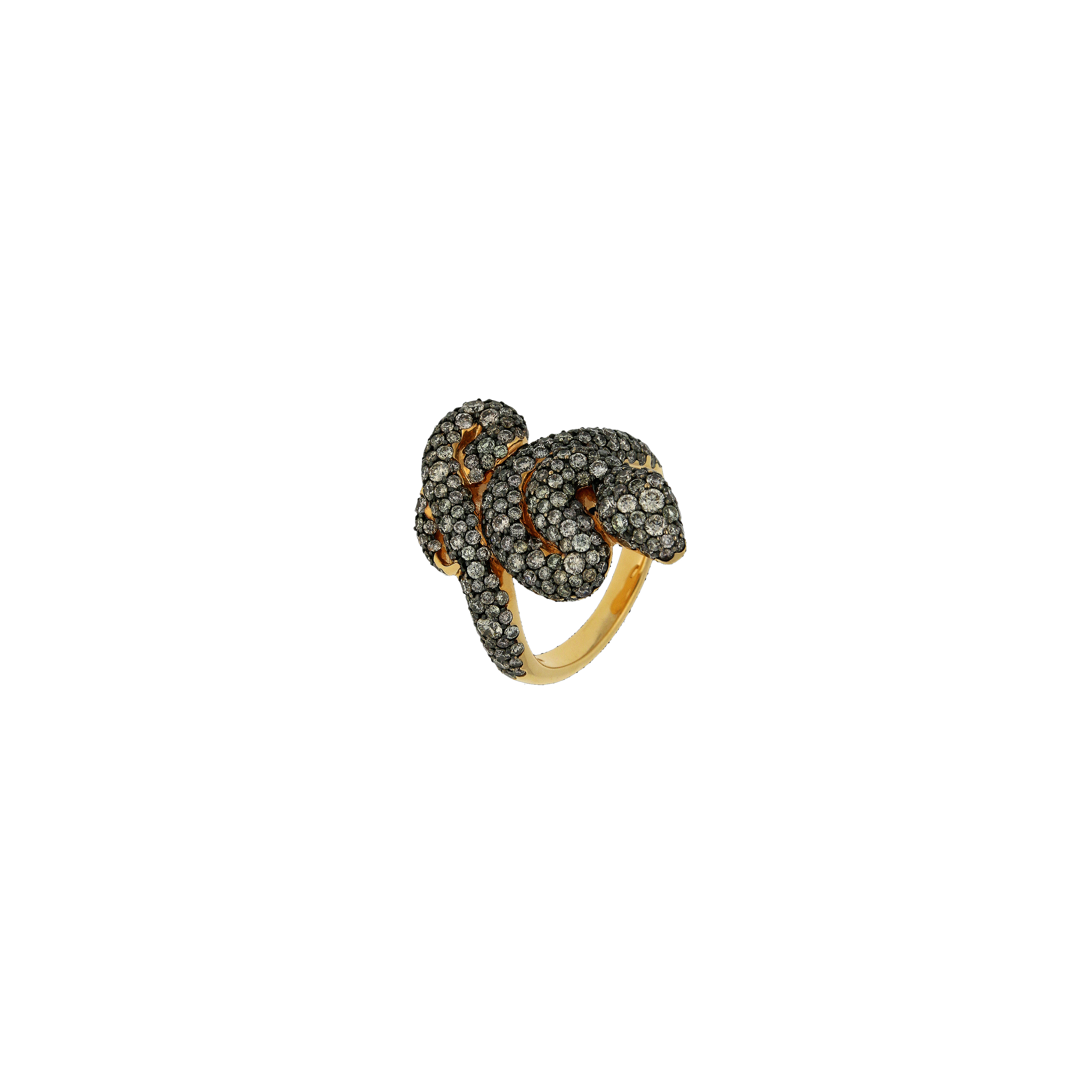 Anello serpente in oro rosa 18 carati con diamanti brown