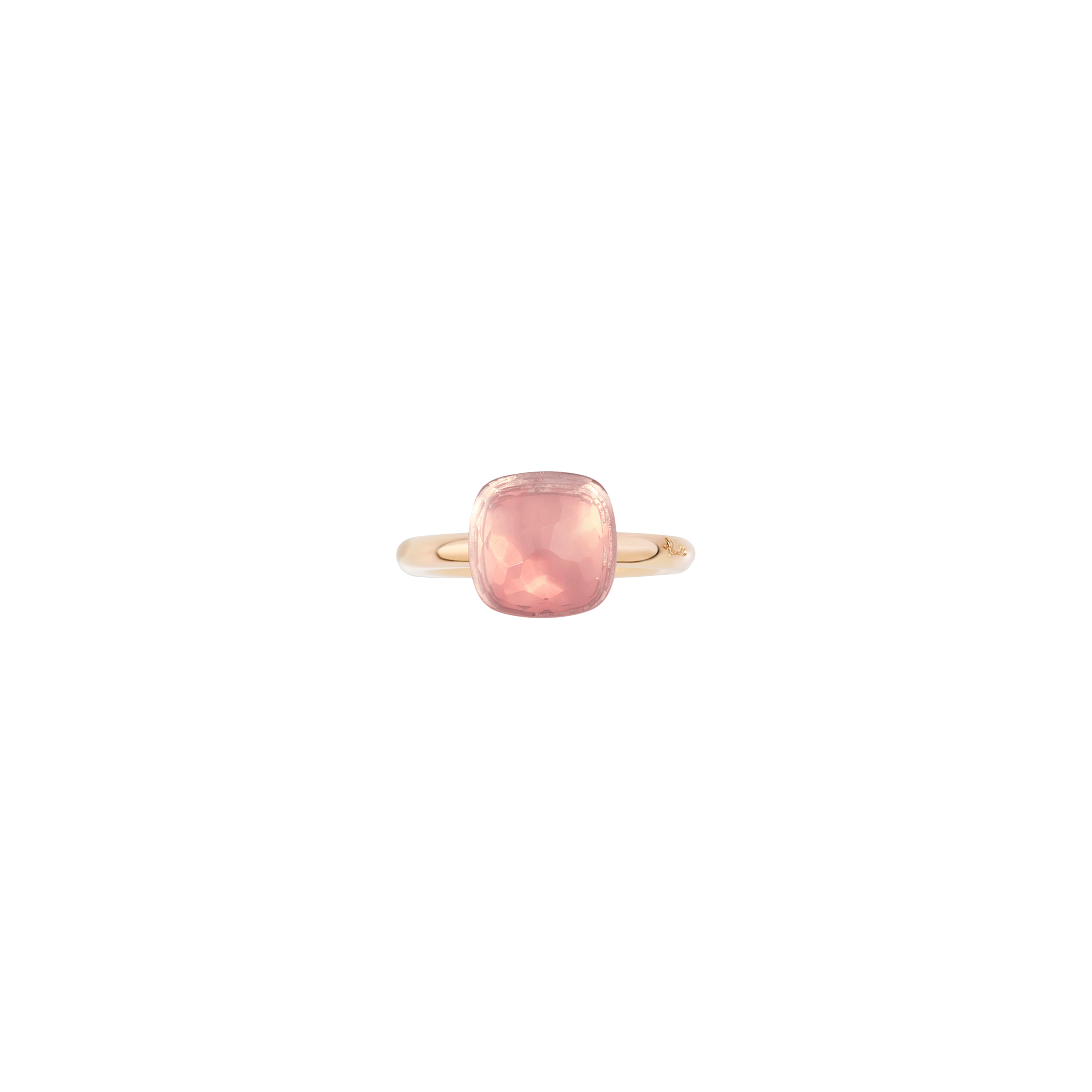 ANELLO NUDO - ANELLO NUDO CLASSIC IN ORO ROSA CON CASTONE IN ORO BIANCO E QUARZO ROSA SFACCETTATO - A.A110/O6/QR - PAA1100O6000000QR