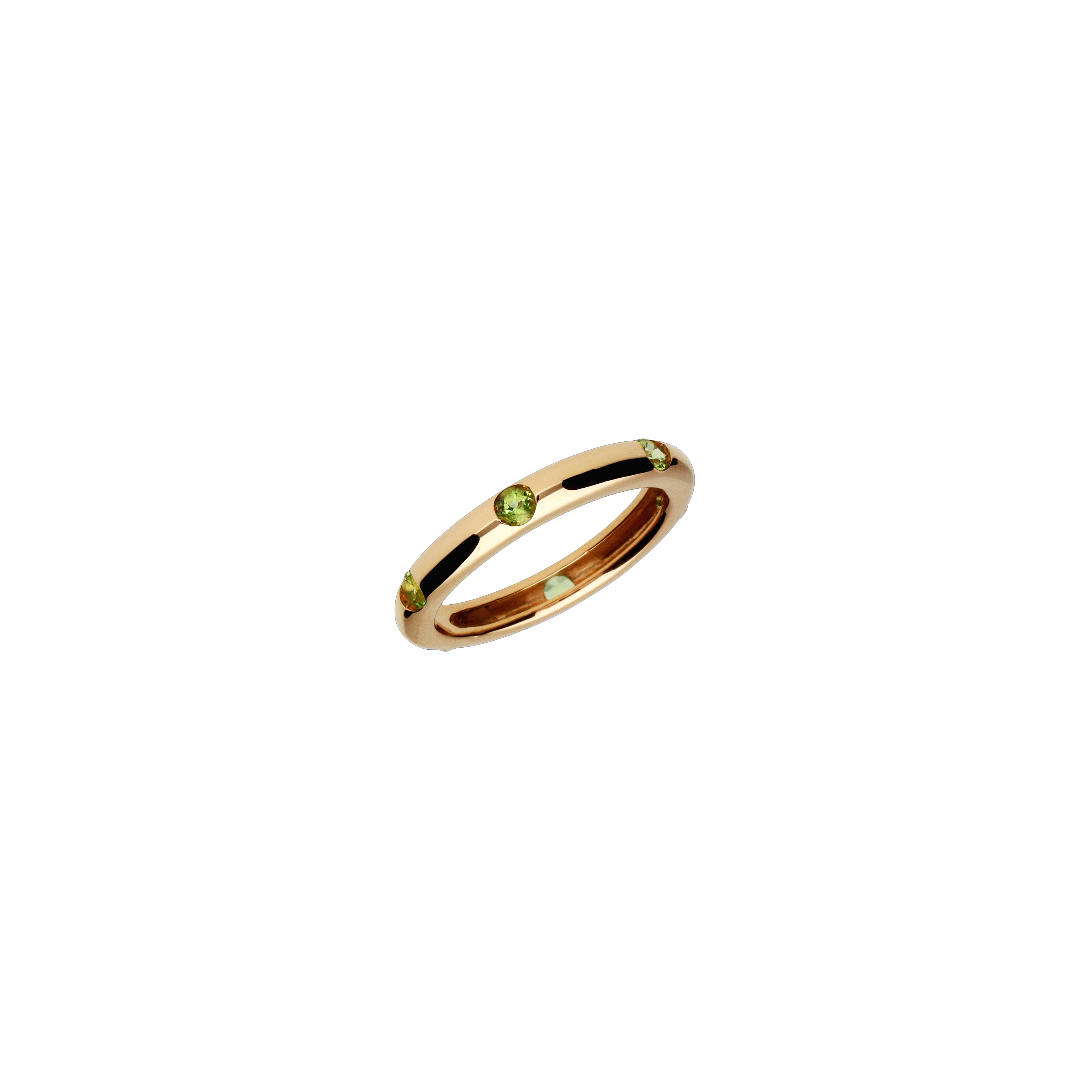 ANELLO IN ORO ROSA 9 CARATI E PERIDOTO TAGLIO BRILLANTE - A12096PER-9KT