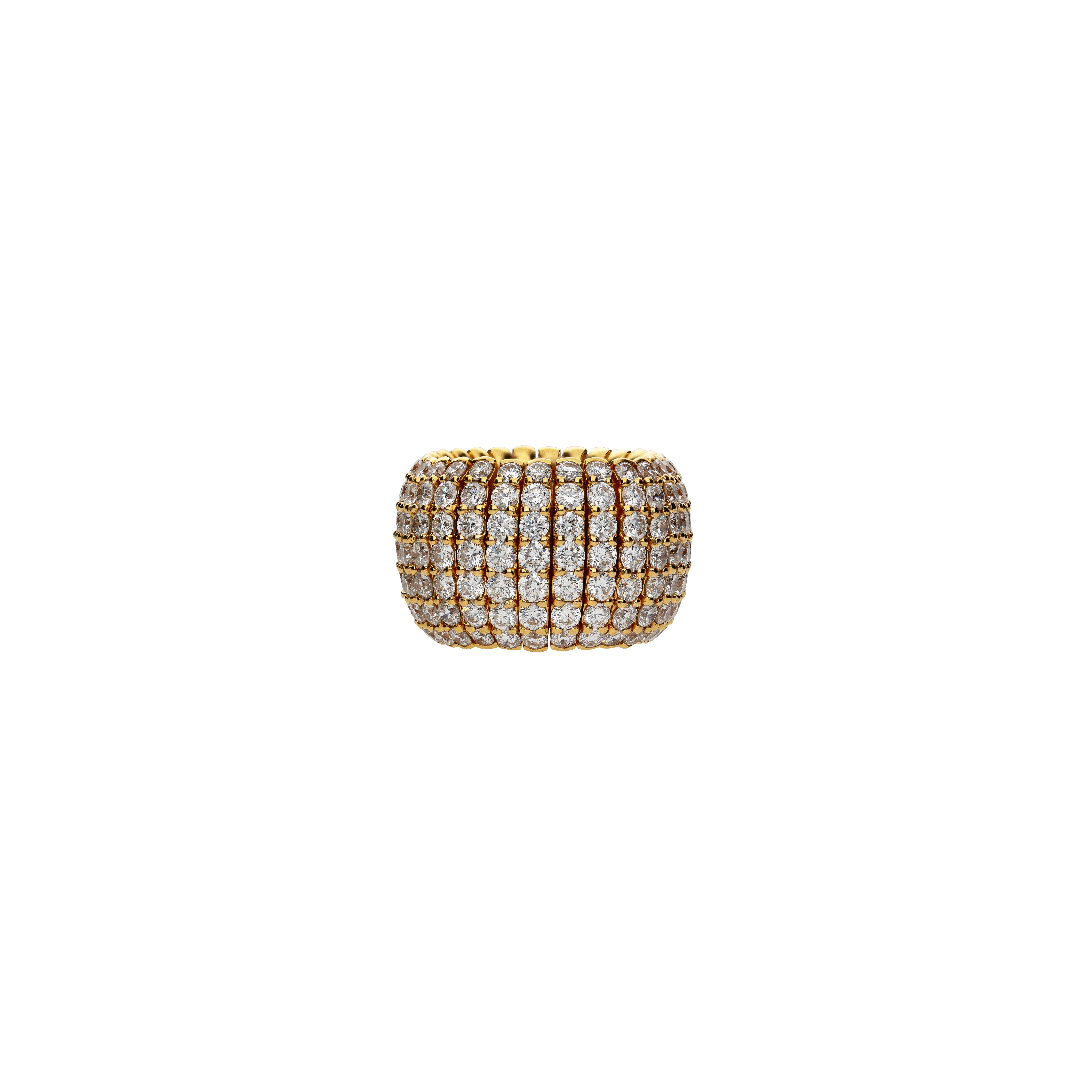 ANELLO ELASTICO A FASCIA ALTA IN ORO ROSA FULL PAVÉ DI DIAMANTI - JR128753DP