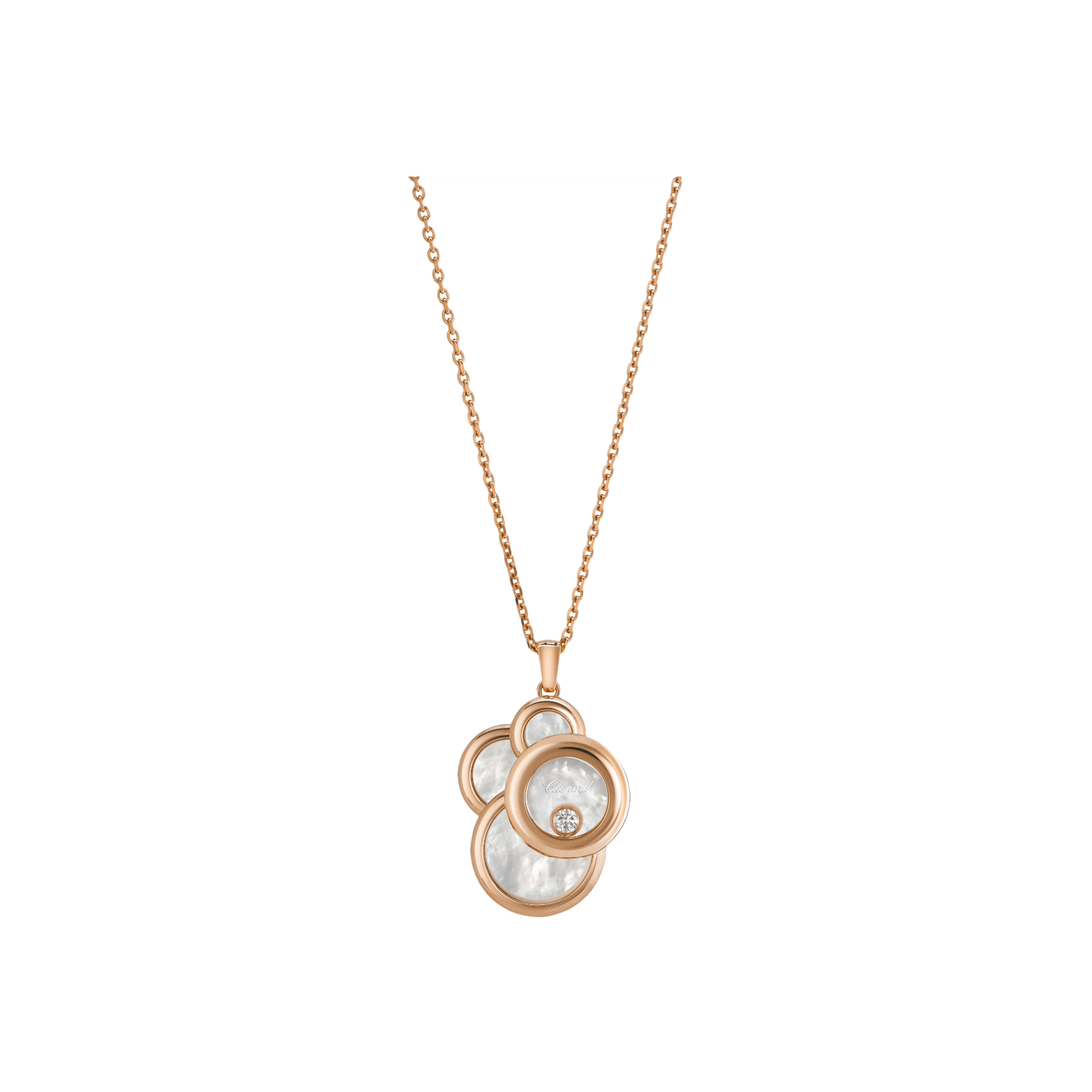 CHOPARD - HAPPY DREAMS - COLLANA IN ORO ROSA CON CIONDOLO IN ORO ROSA, DIAMANTE, ESTRATTI DI MADREPERLA - 799888-5008