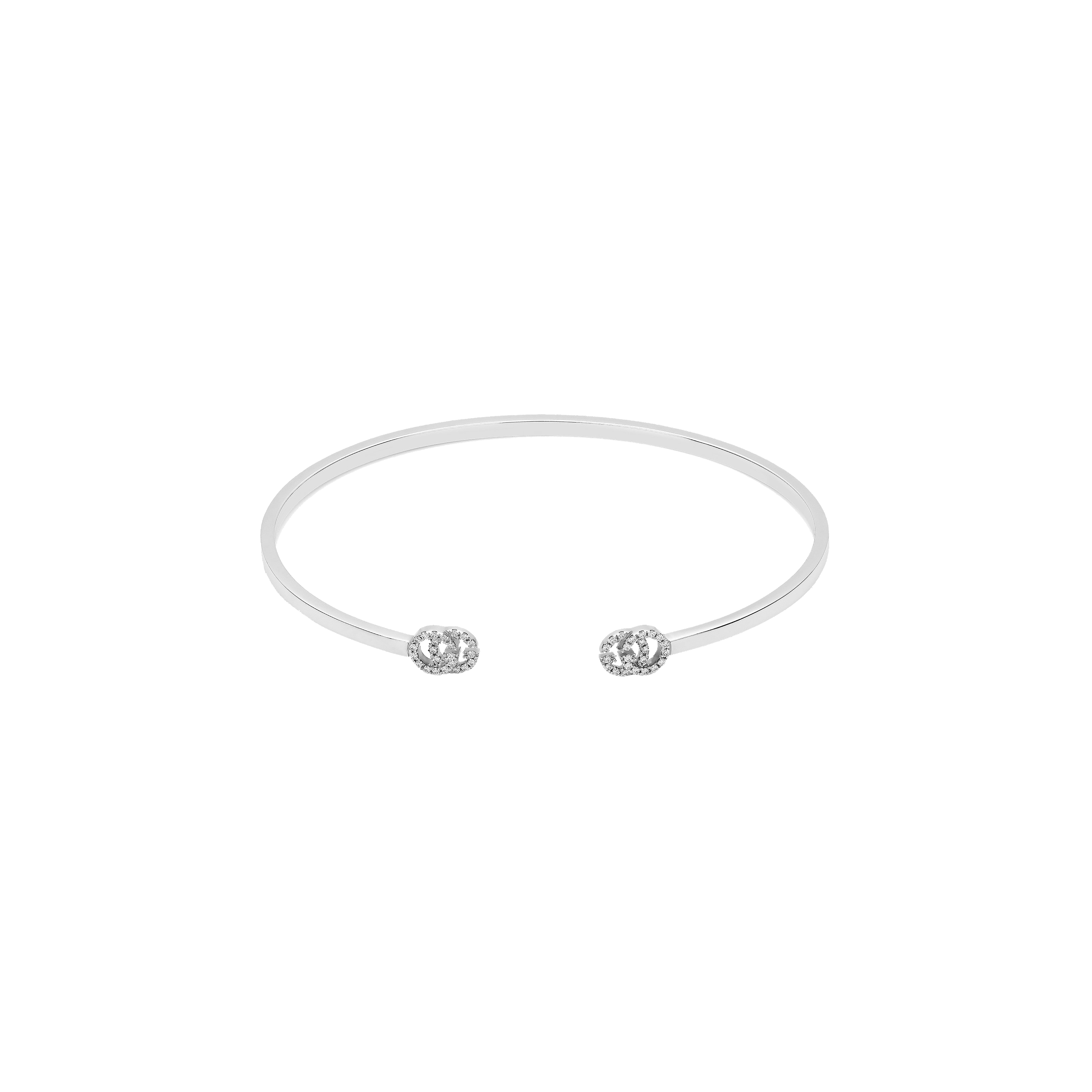 BRACCIALE RIGIDO GG RUNNING IN ORO BIANCO CON DIAMANTI - YBA481662002 - YBA4816620020