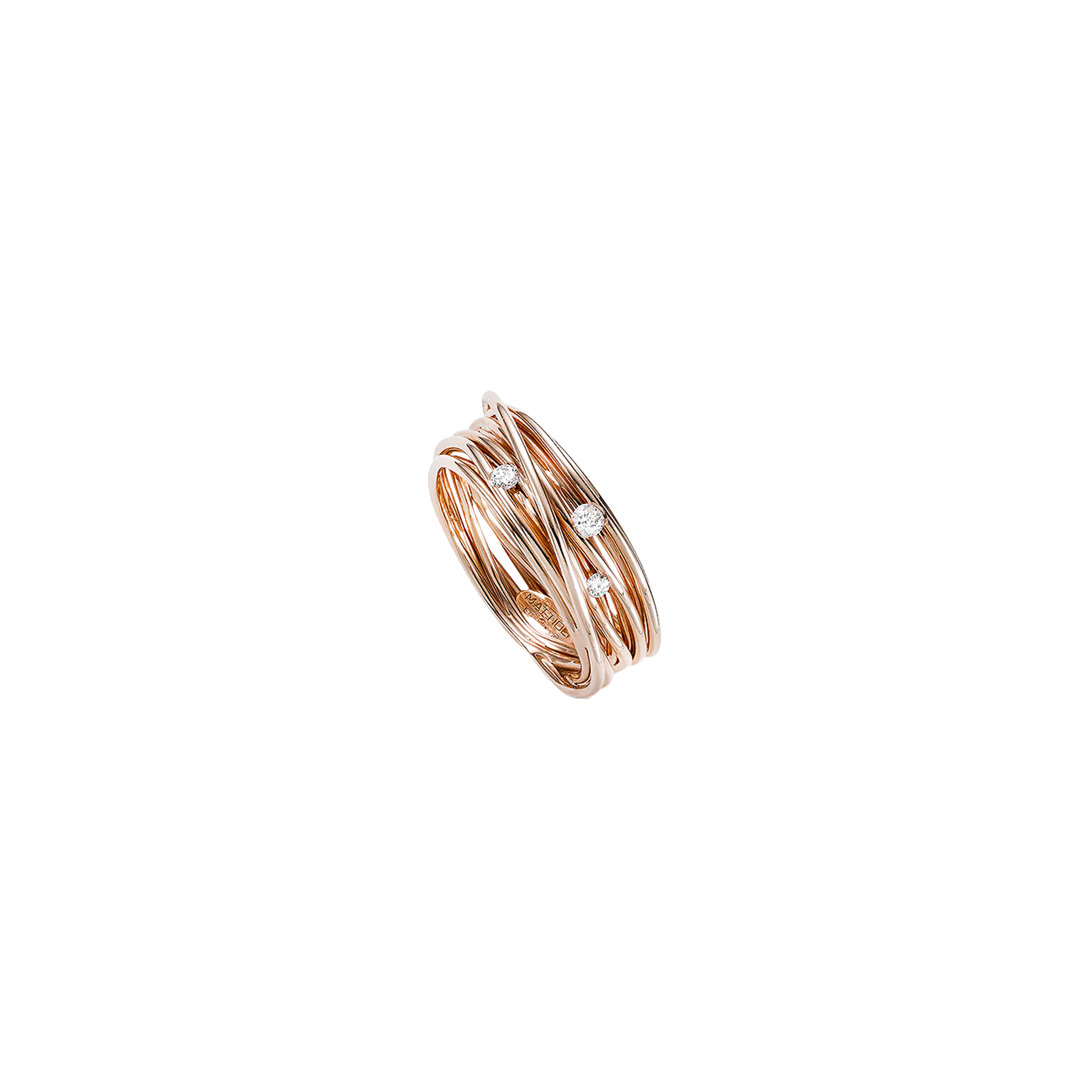 ANELLO TIBET IN ORO ROSA E DIAMANTI - MAN75029 - MAN75029