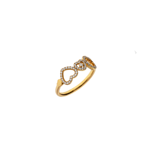 ANELLO CUORI SILHOUETTE IN ORO ROSA E DIAMANTI - VR26938DP