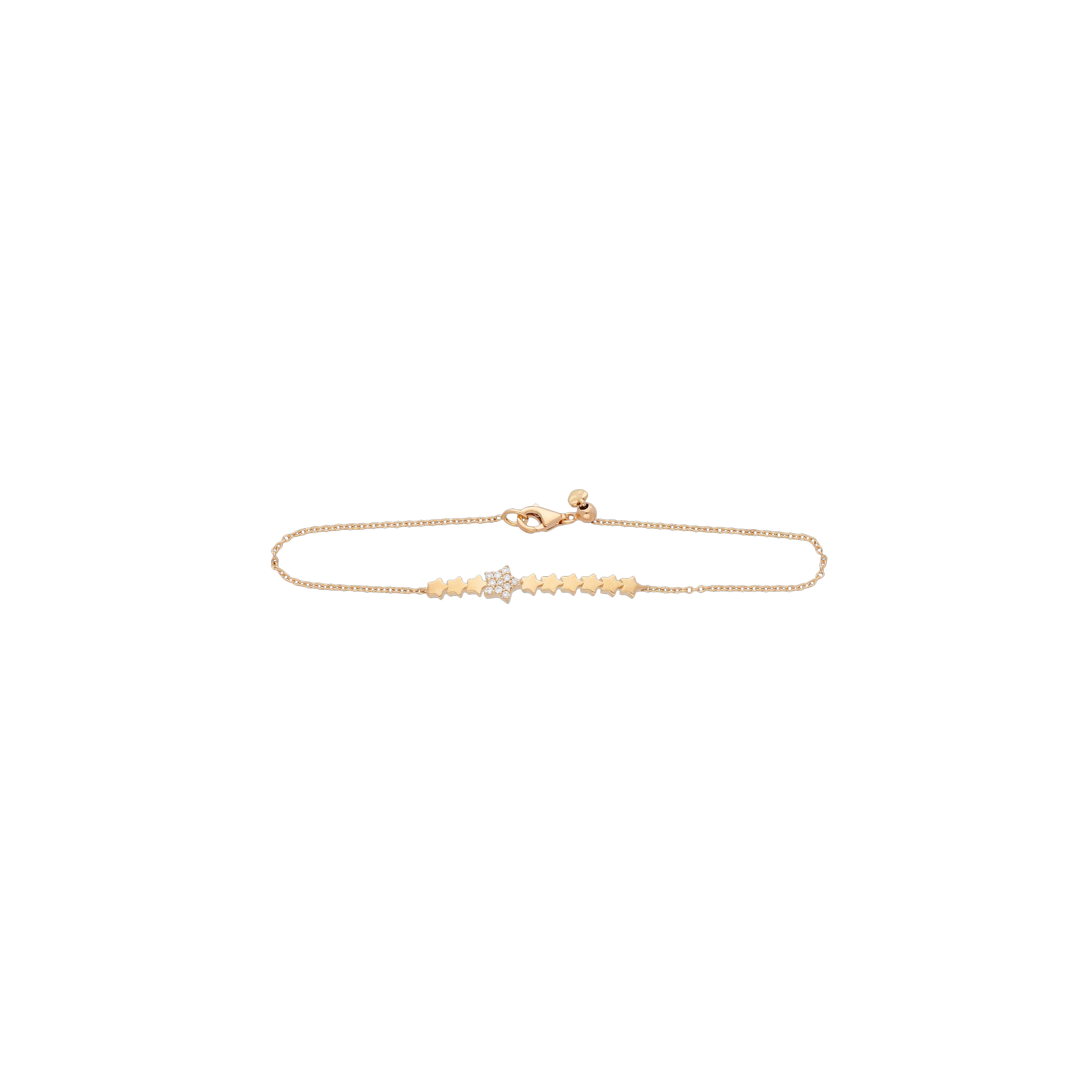 BRACCIALE STELLE IN ORO ROSA E DIAMANTI BIANCHI - VB27023DP