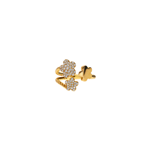 ANELLO FIORI IN ORO ROSA CON PAVÈ DI DIAMANTI - VR26615DP