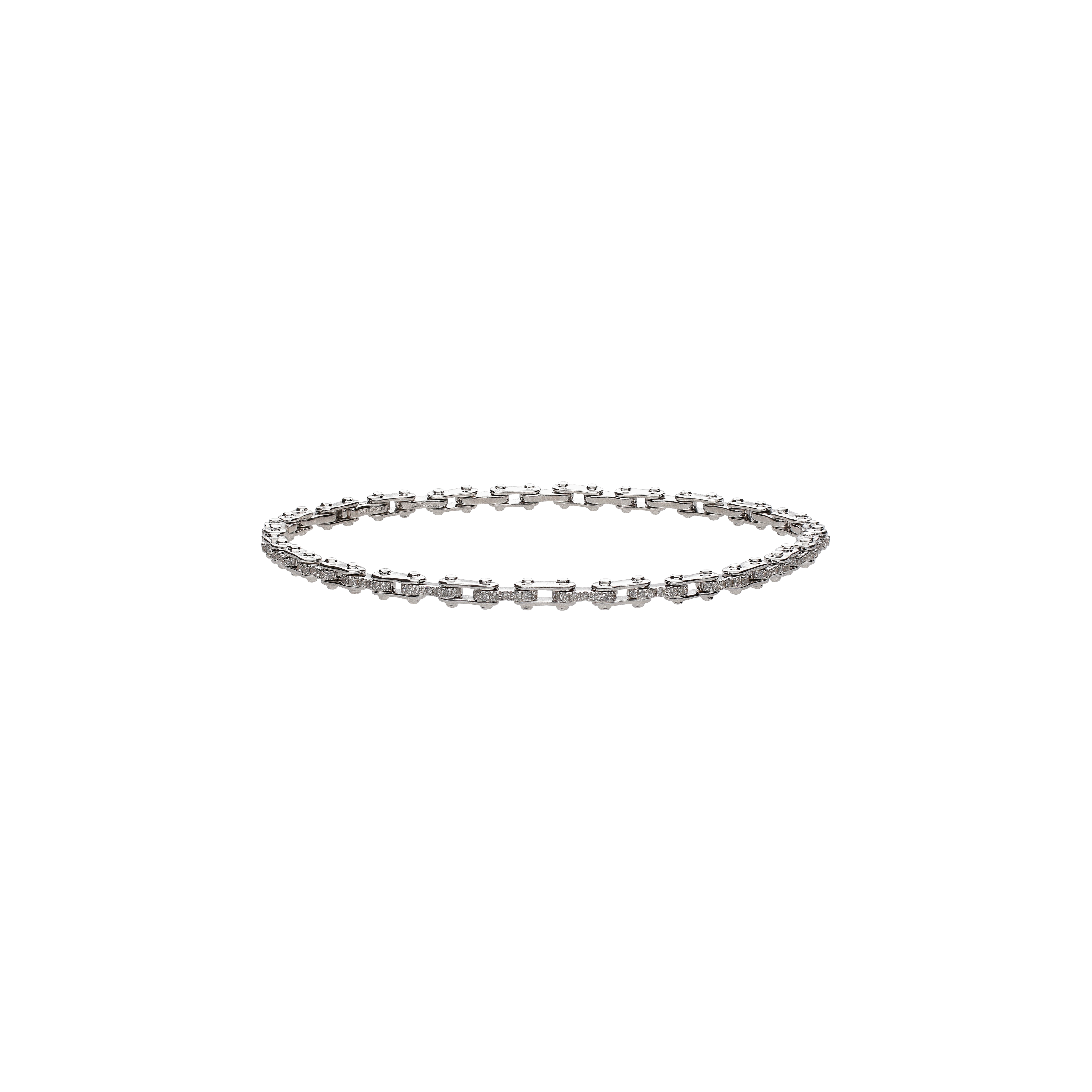 BRACCIALE IN ORO BIANCO CON DIAMANTI BIANCHI E UN DIAMANTE NERO - VB09730DDK19W