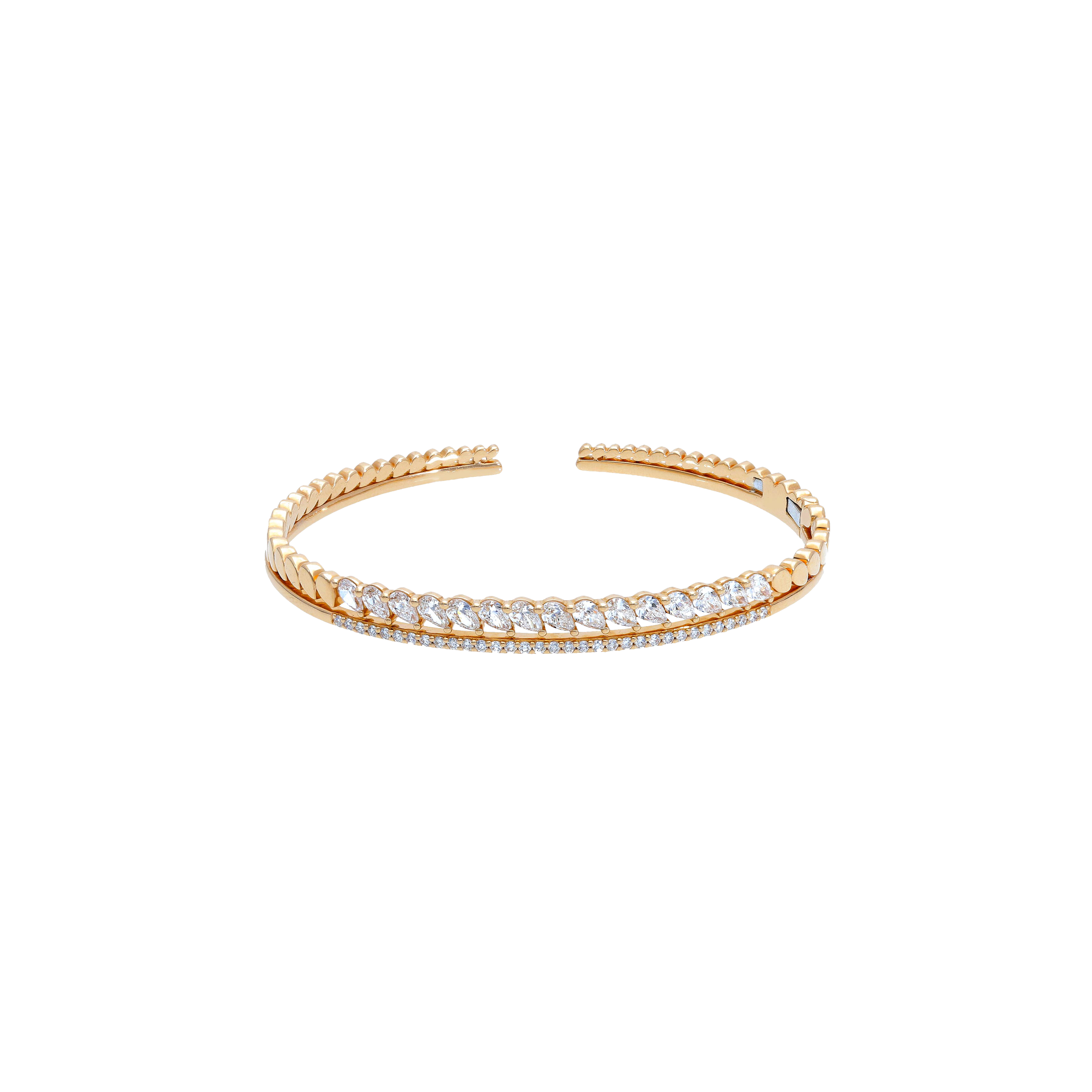 BRACCIALE RIGIDO APERTO IN ORO ROSA E DIAMANTI - VB27336DP