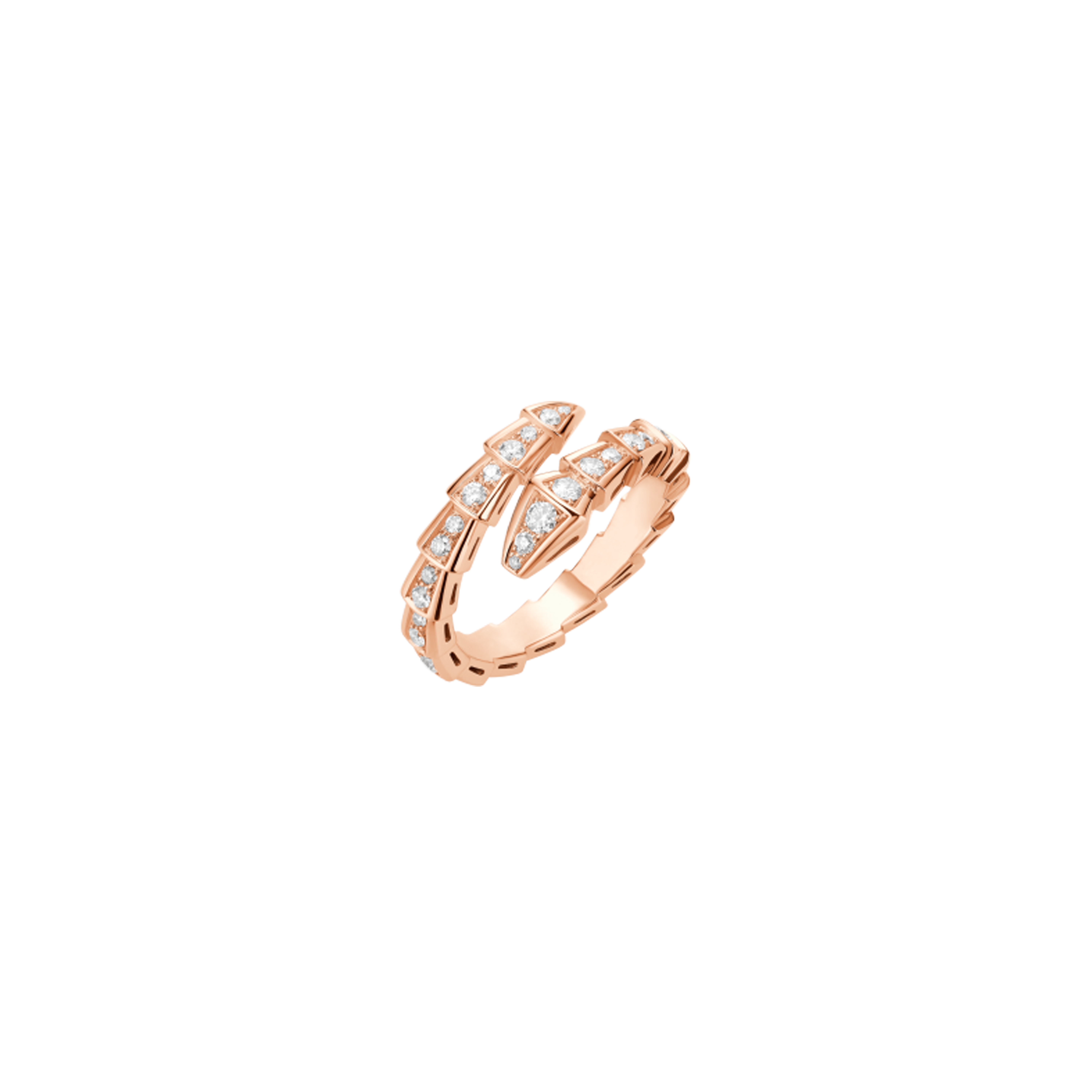 ANELLO SERPENTI IN ORO ROSA 18 KT CON PAVE' DI DIAMANTI