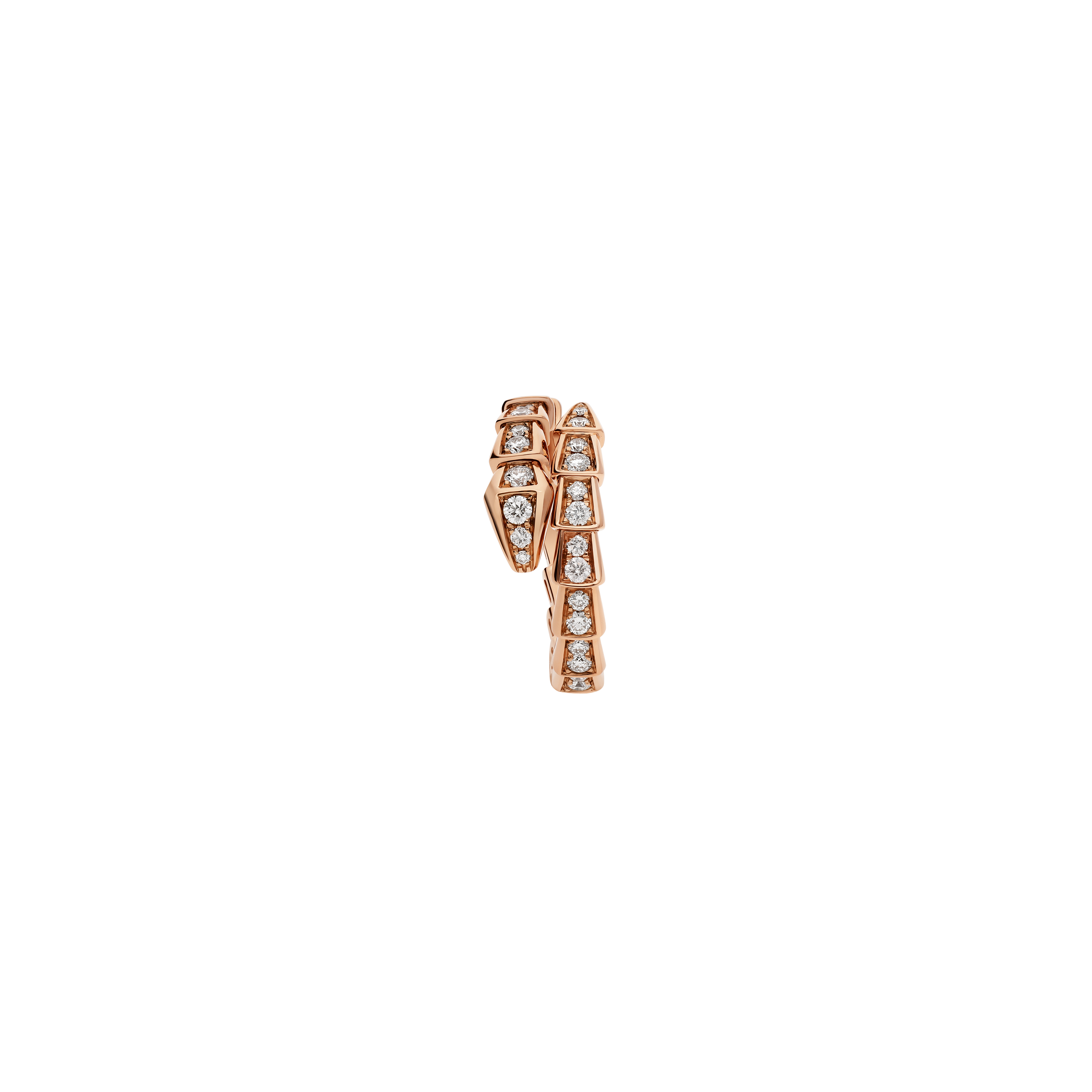 ANELLO SERPENTI IN ORO ROSA 18 KT CON PAVE' DI DIAMANTI