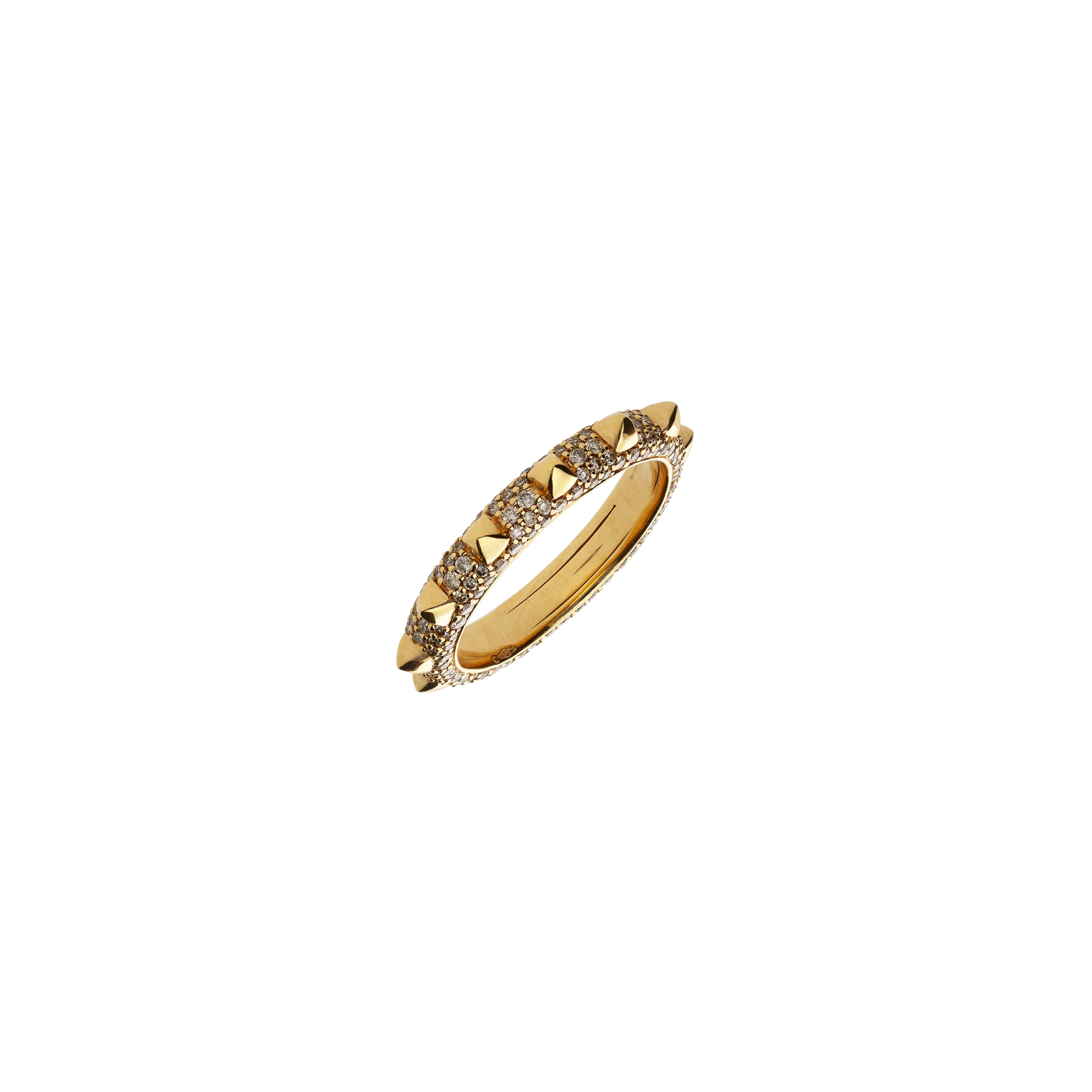 ANELLO PIRAMIDI IN ORO ROSA E DIAMANTI BROWN - VR27579DBP