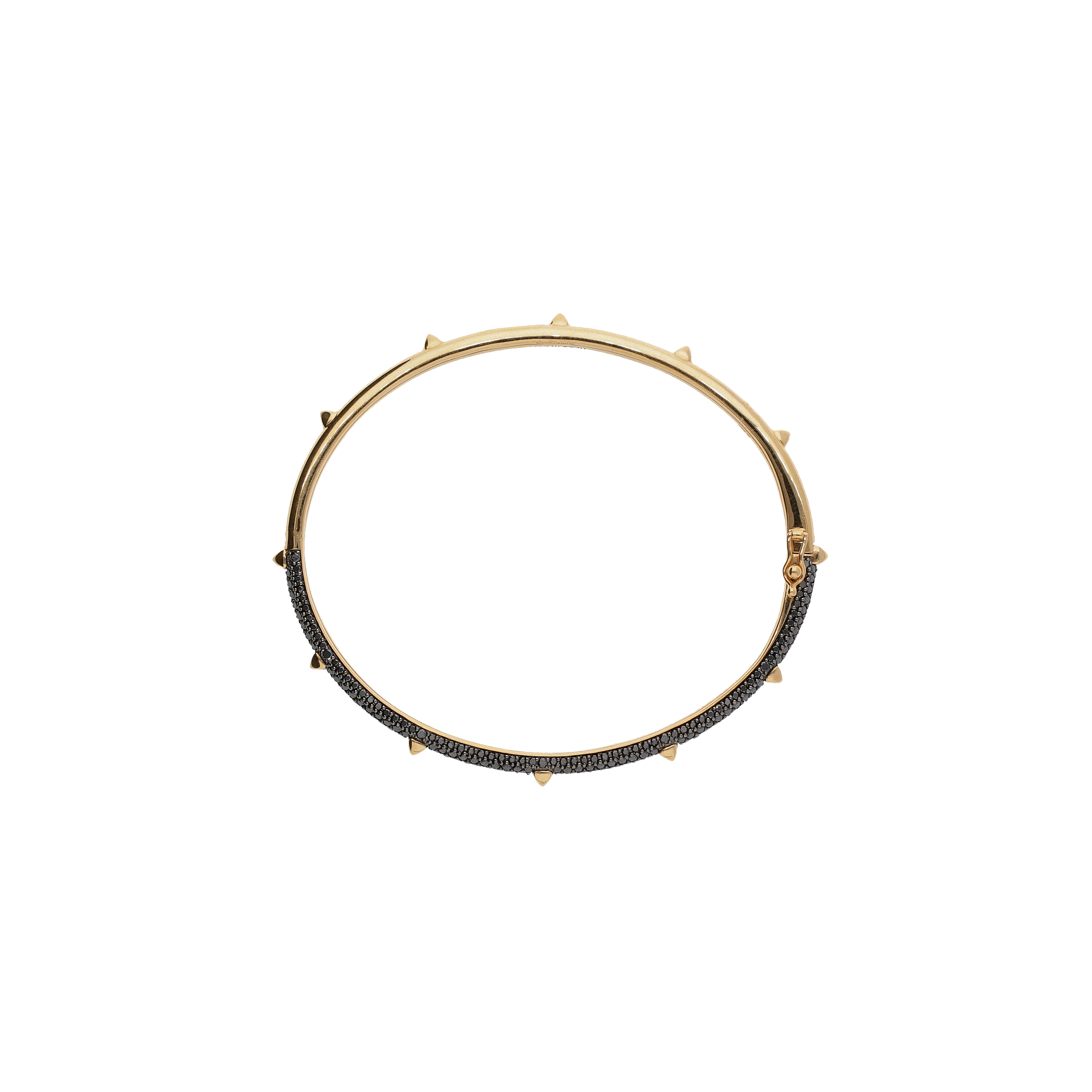 BRACCIALE PIRAMIDI IN ORO ROSA E DIAMANTI NERI DEMI-PAVE' - VB27578DKP