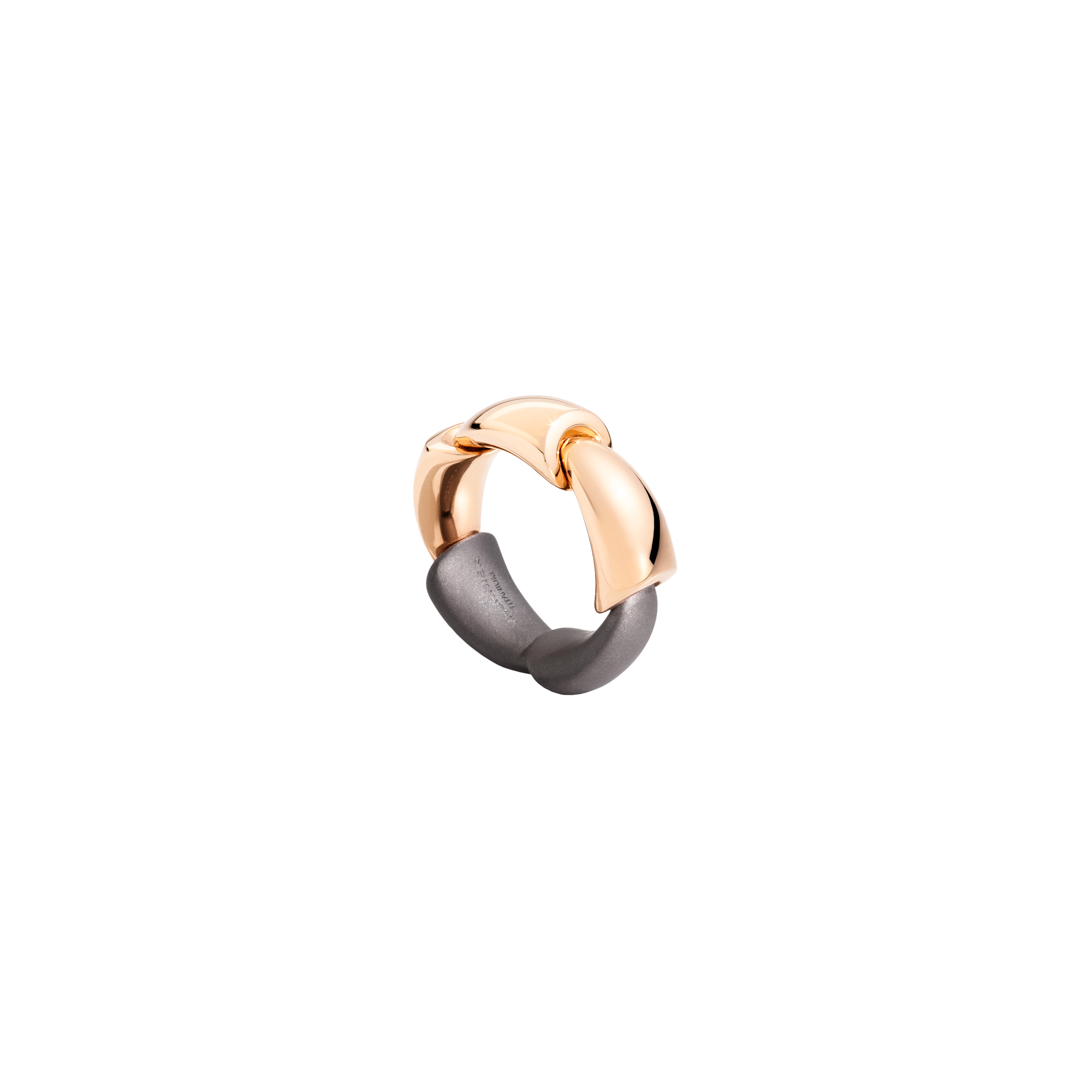 ANELLO CALLA IN ORO ROSA 18K E TITANIO - T01652A103