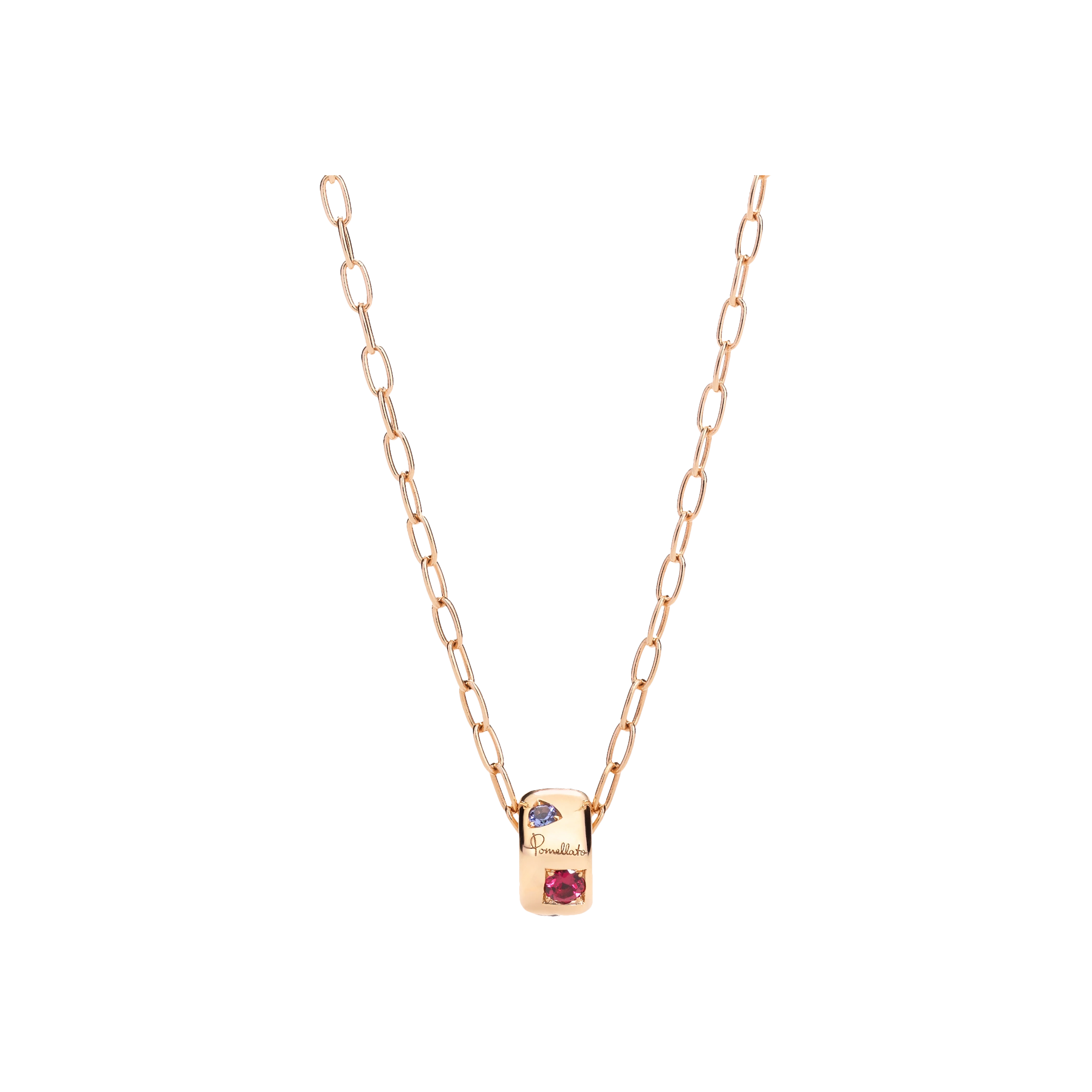 COLLANA CON PENDENTE ICONICA IN ORO ROSA E PIETRE COLORE - PCB9010O7000000VA