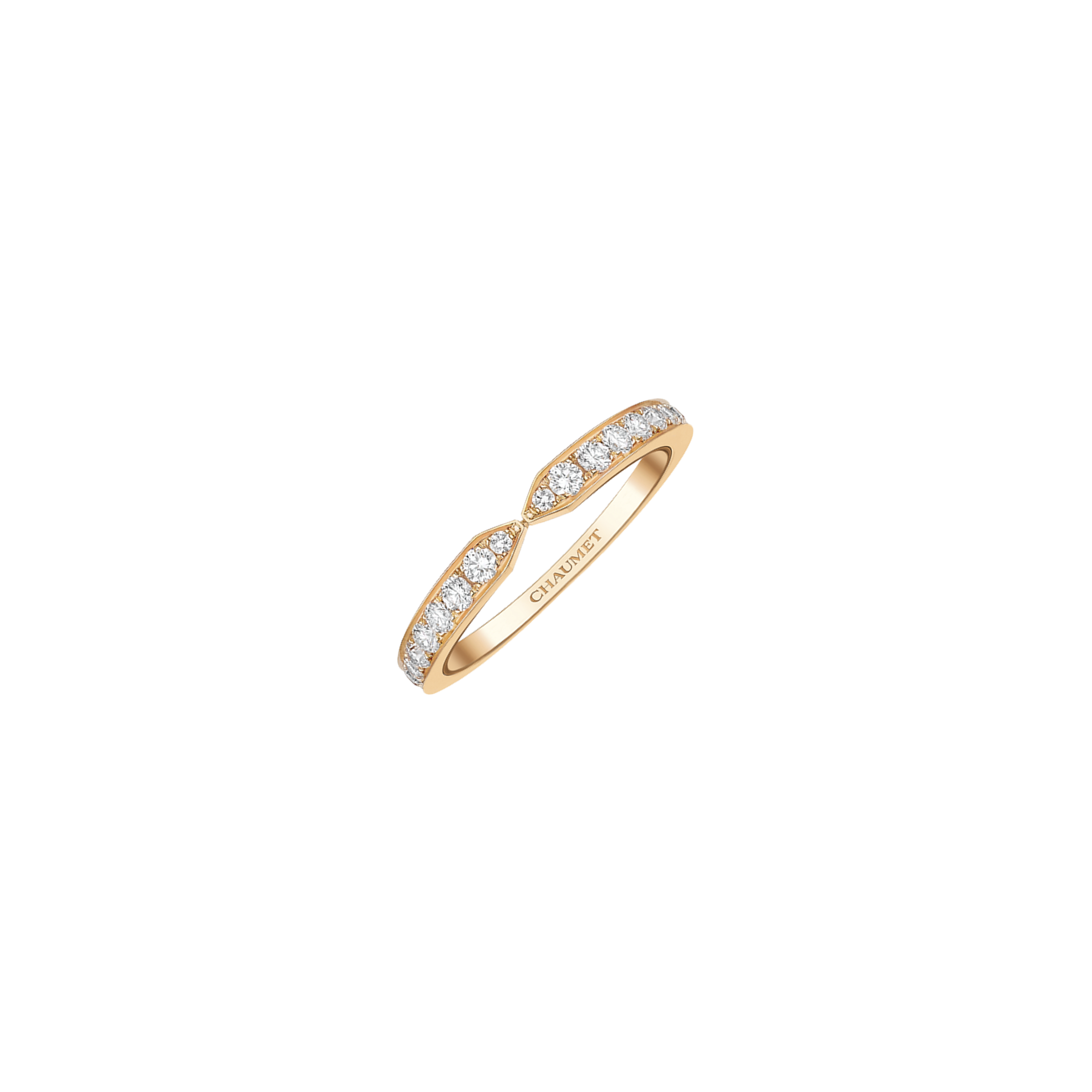 CHAUMET - FEDE NUZIALE PLUME IN ORO ROSA E DIAMANTI - 083145