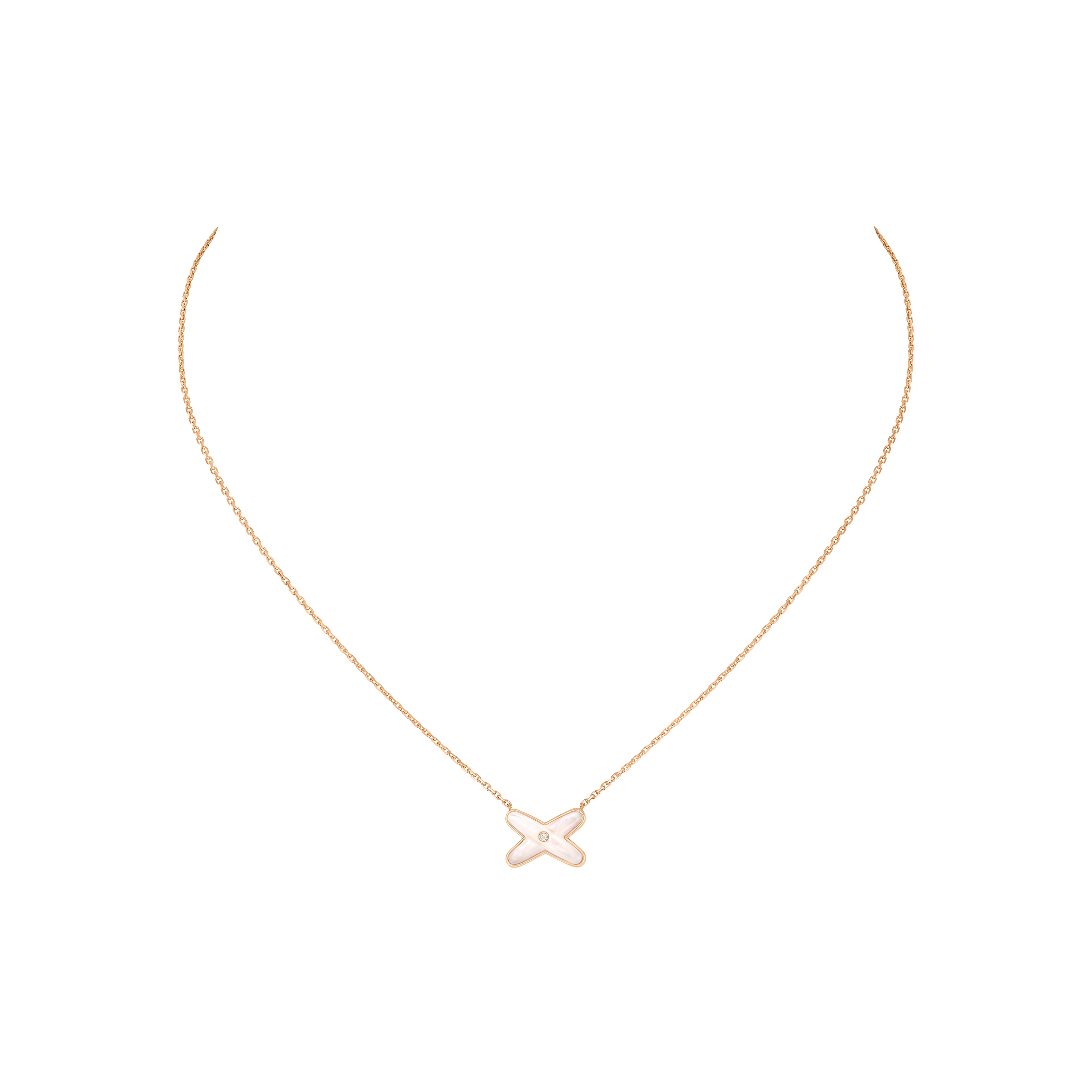 CHAUMET - COLLANA JEUX DE LIENS IN ORO ROSA CON DIAMANTE E MADREPERLA - 082930 - 082930