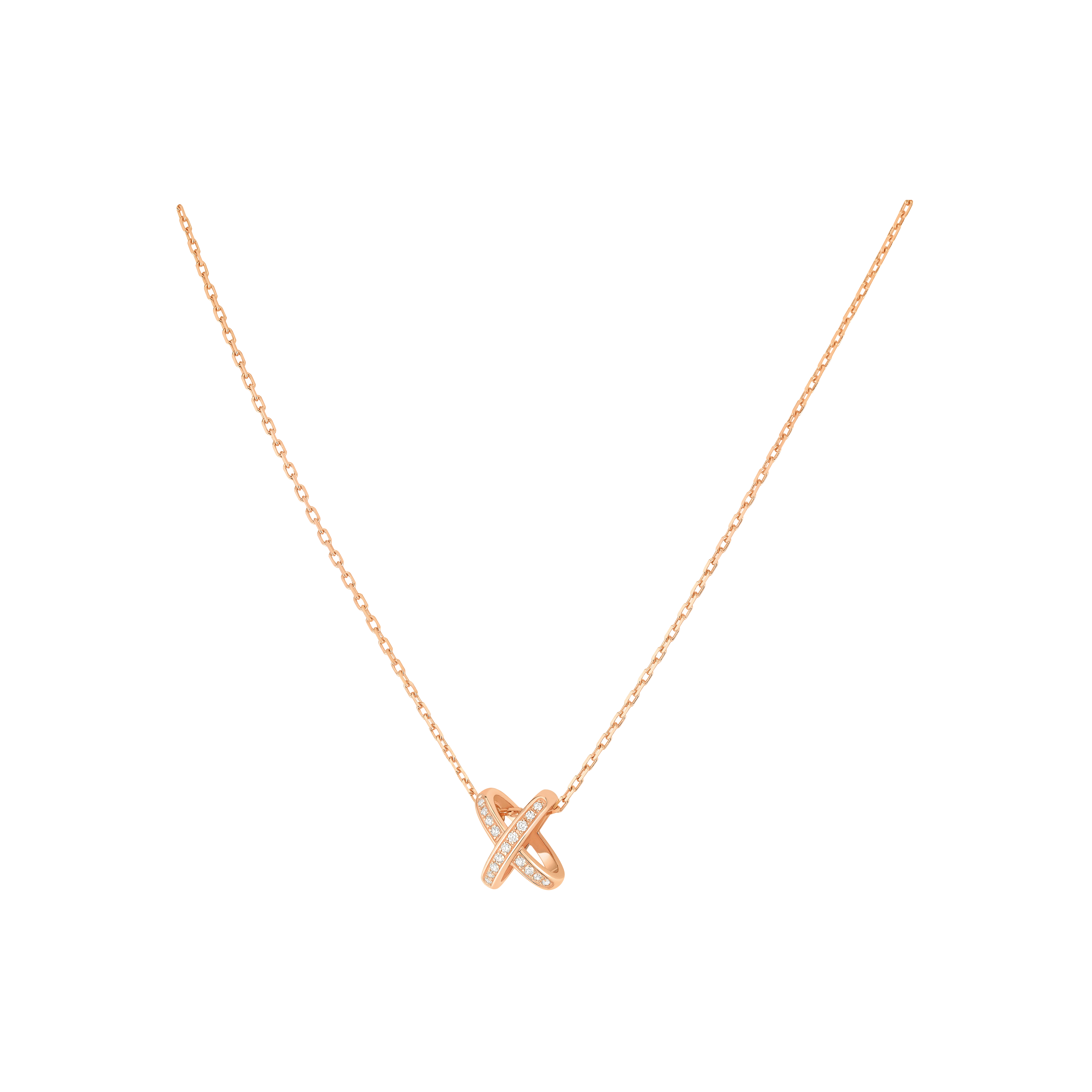 CHAUMET - COLLANA JEUX DE LIENS IN ORO ROSA E DIAMANTI - 082216 - 082216