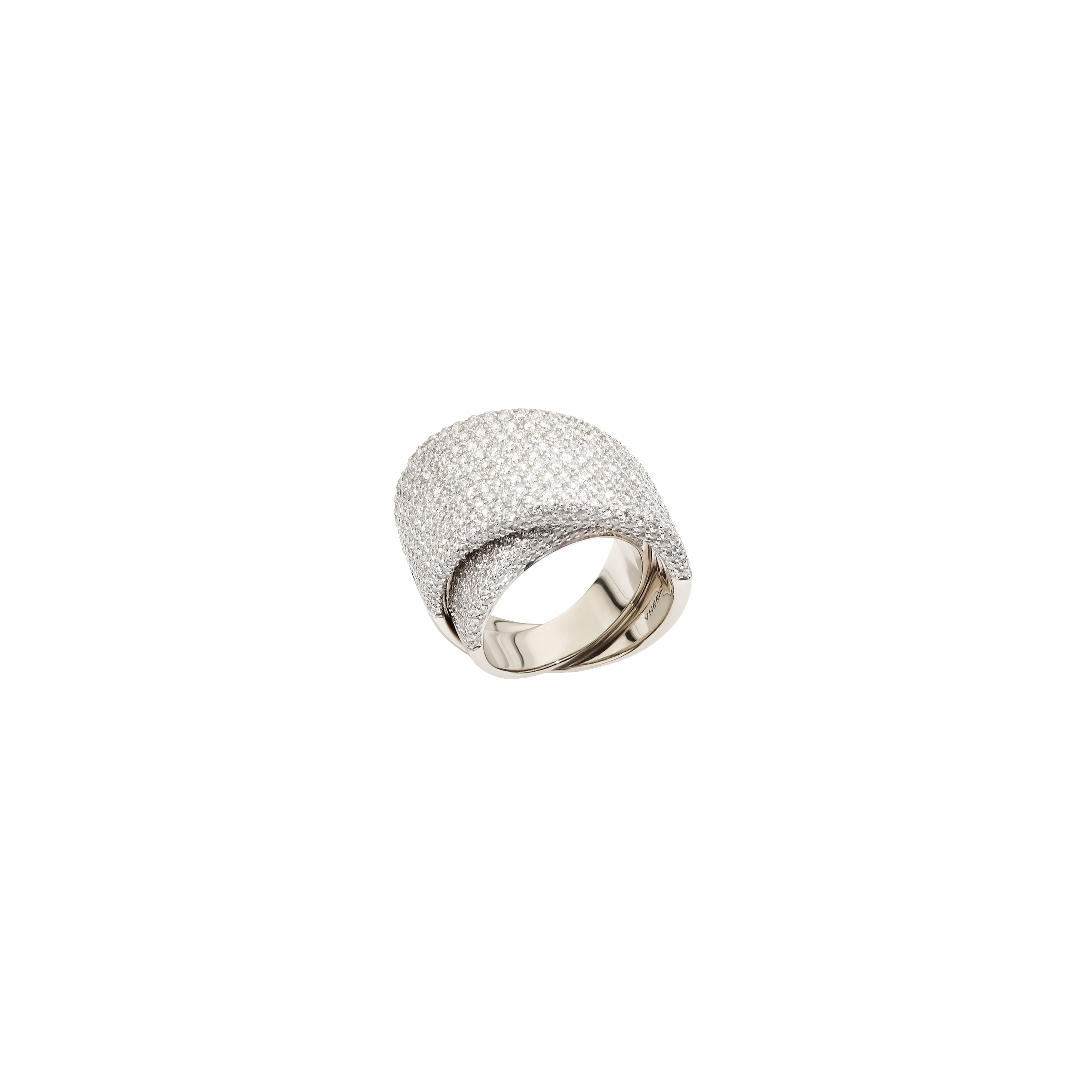 ANELLO TOURBILLON IN ORO BIANCO 18K E DIAMANTI - PG0527A020