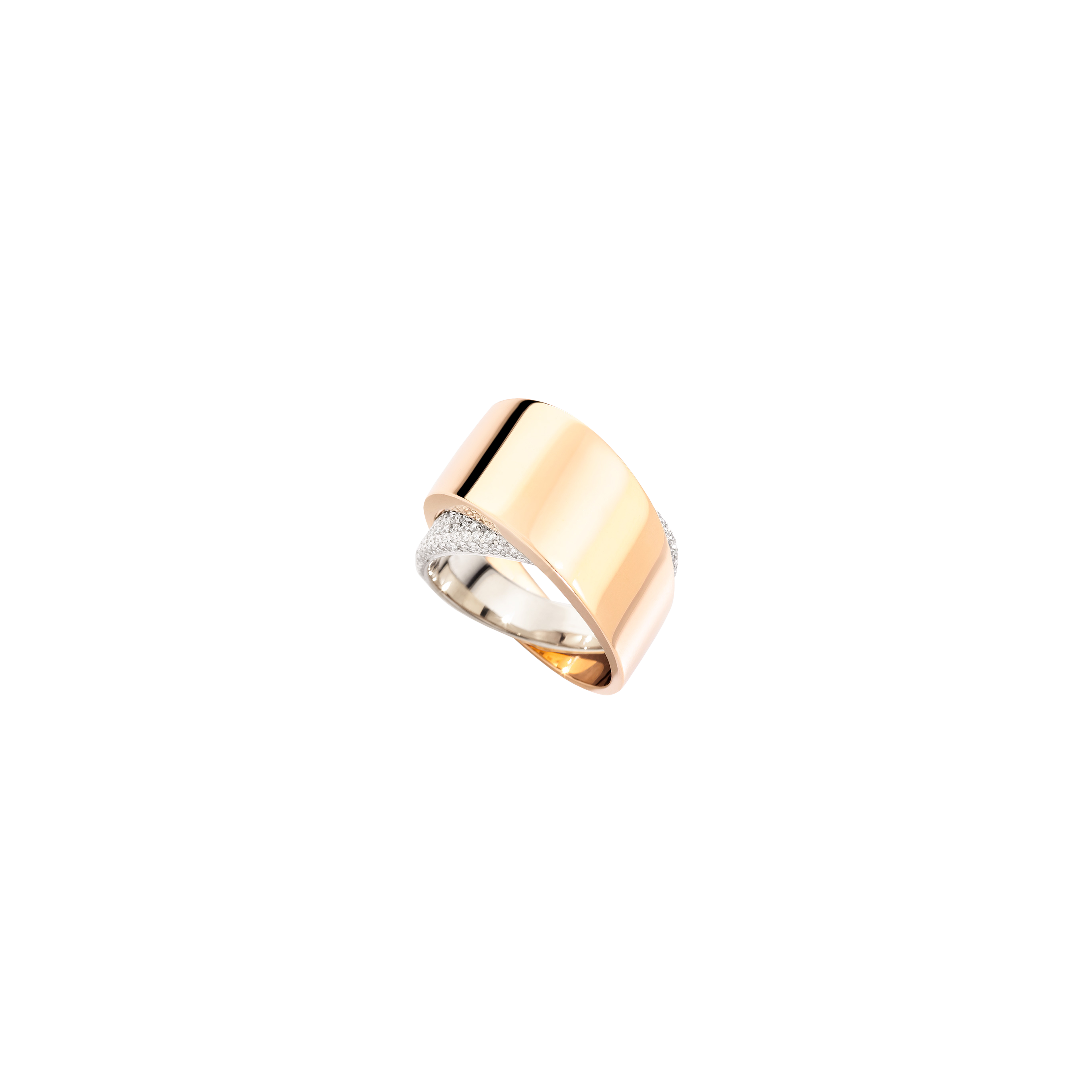 ANELLO TOURBILLON IN ORO ROSA 18K, ORO BIANCO 18K E DIAMANTI - PG0527A336