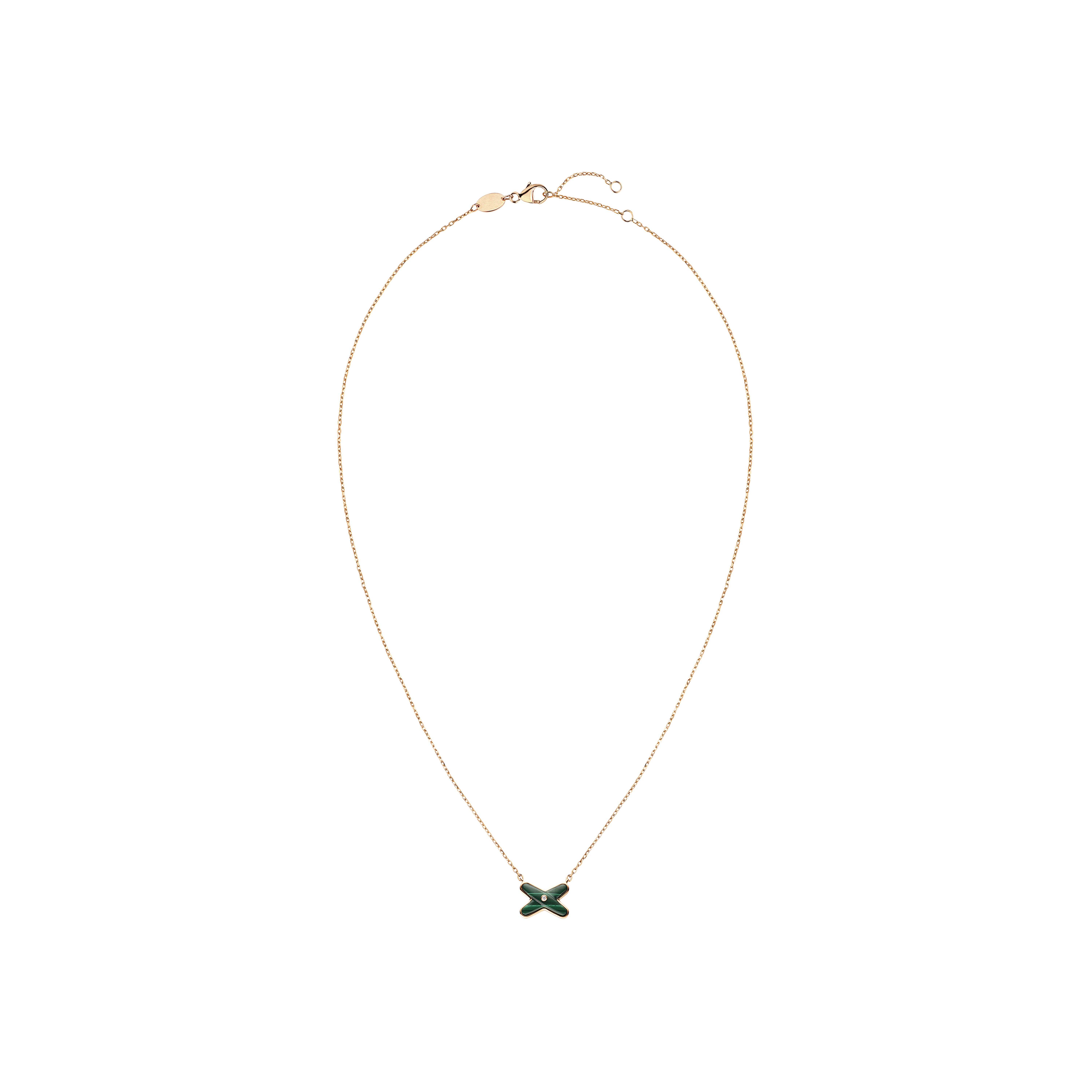 CHAUMET - COLLANA JEUX DE LIENS IN ORO ROSA CON DIAMANTE E MALACHITE - 083969