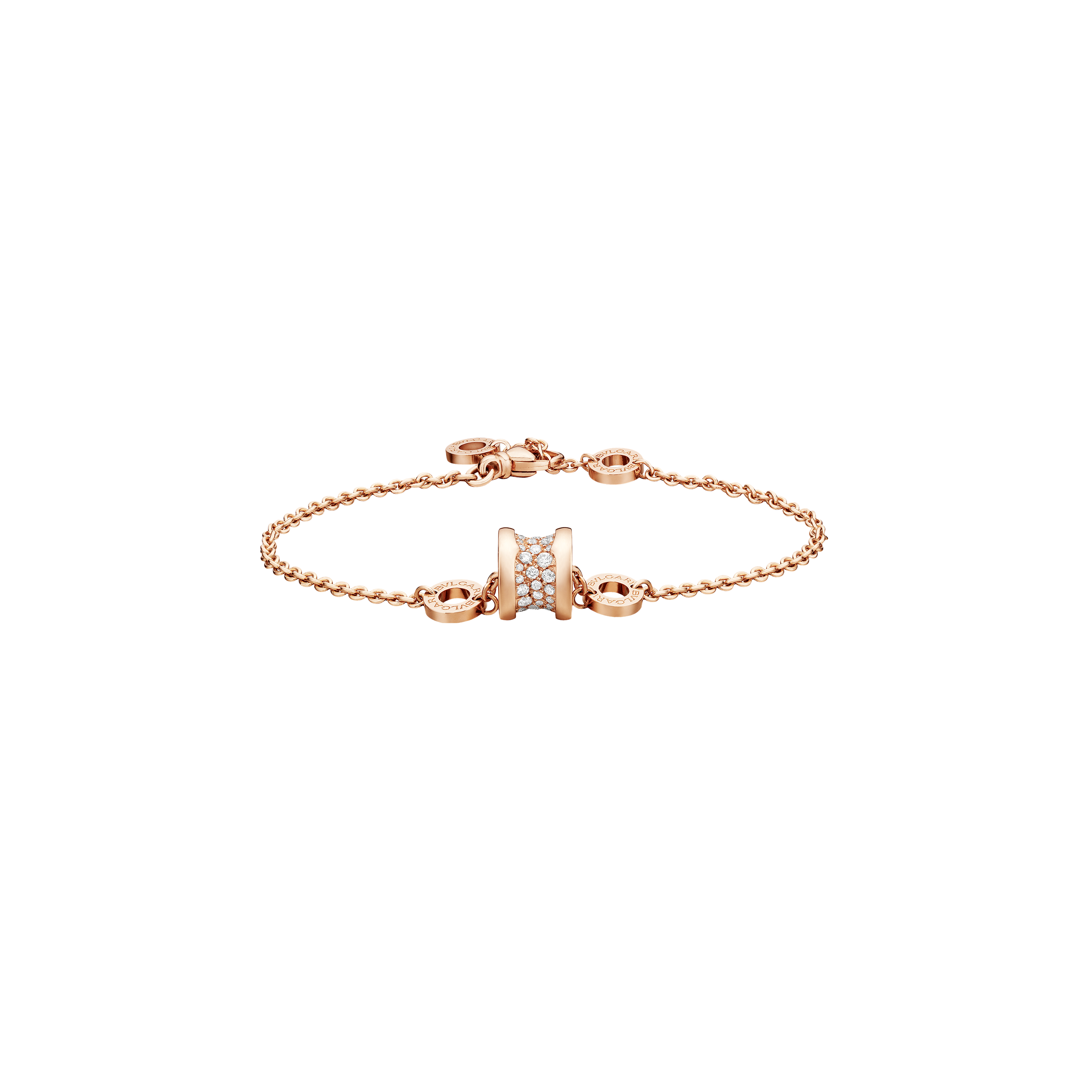 BRACCIALE B.ZERO1 IN ORO ROSA CON PAVÈ DI DIAMANTI - BR857358 - BR857358