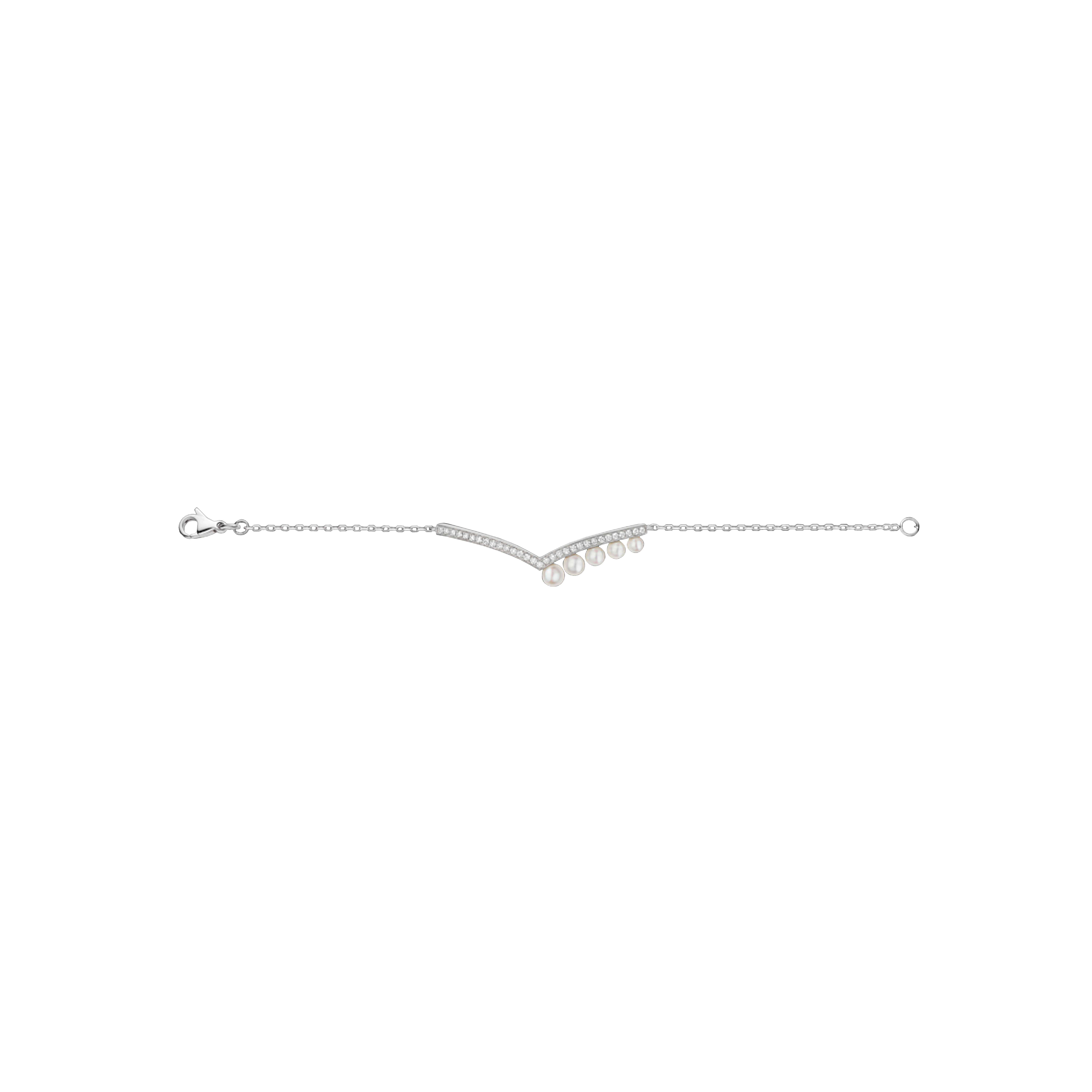 CHUMET - BRACCIALE JOSEPHINE AIGRETTE IN ORO BIANCO, DIAMANTI E PERLE - 083295 - 083295