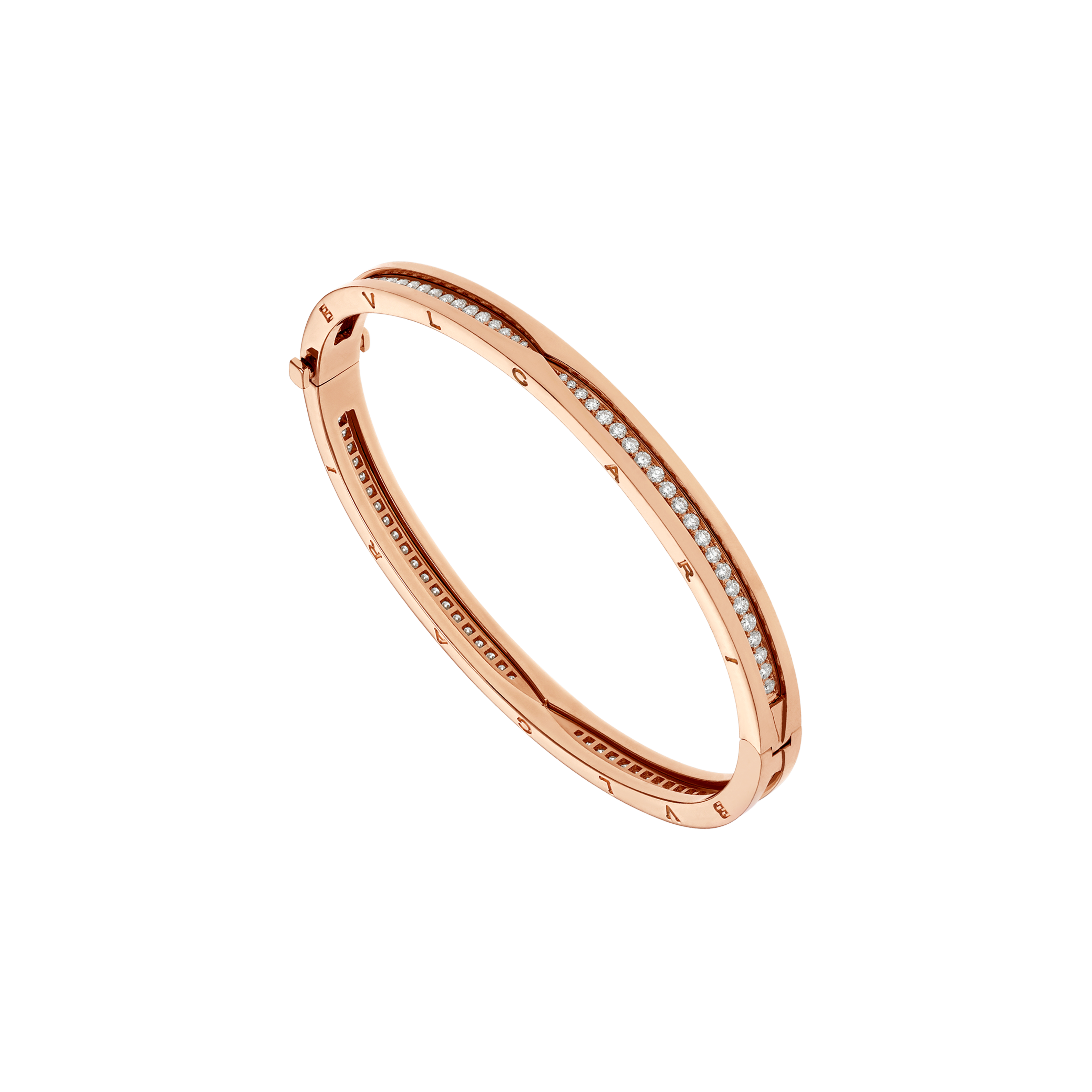 BRACCIALE B.ZERO1 IN ORO ROSA CON PAVÉ DI DIAMANTI - BR858817 - BR858817