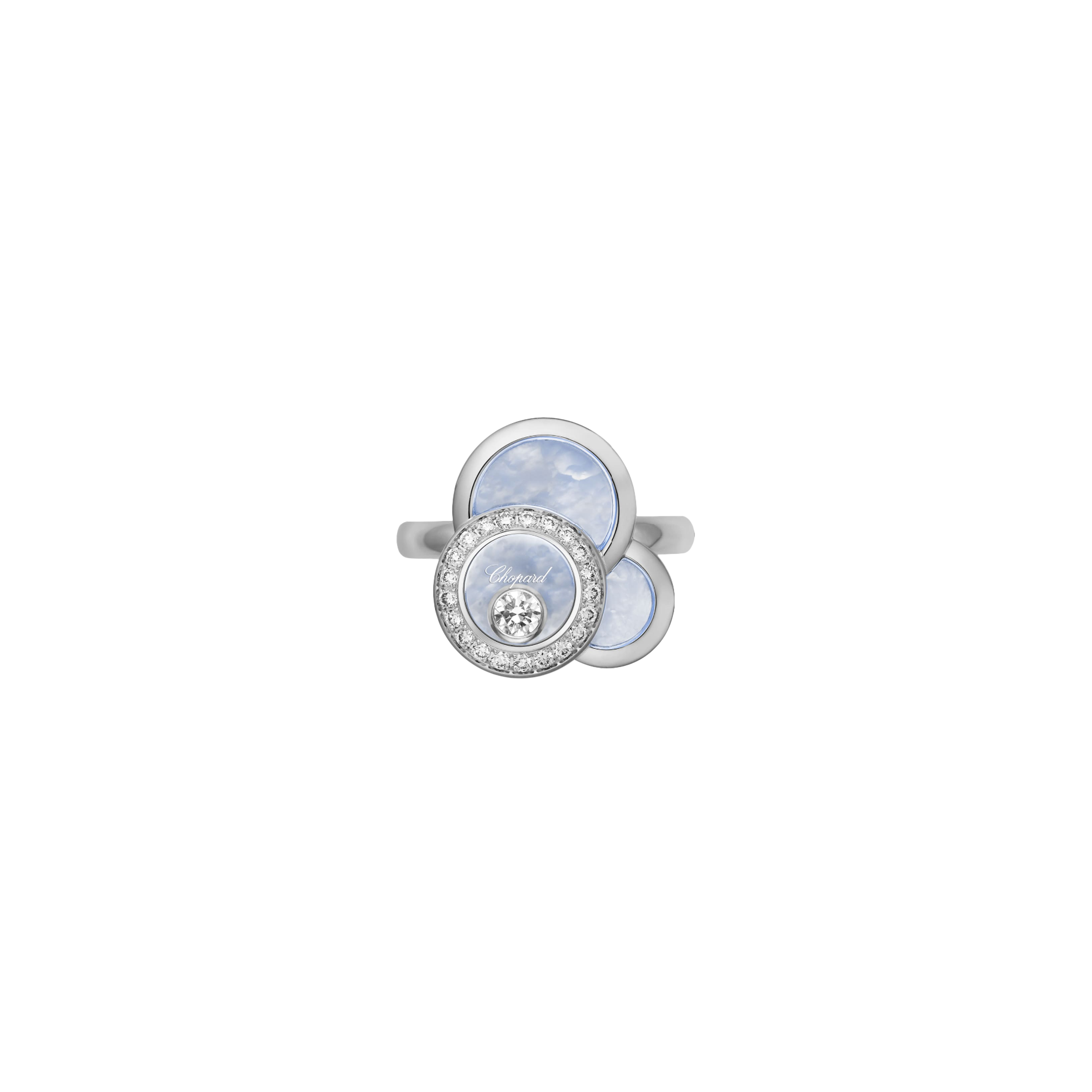 CHOPARD - ANELLO  HAPPY DREAMS  IN ORO BIANCO, DIAMANTI,  MADREPERLA BLU - 829769-1069 - 829769-1069